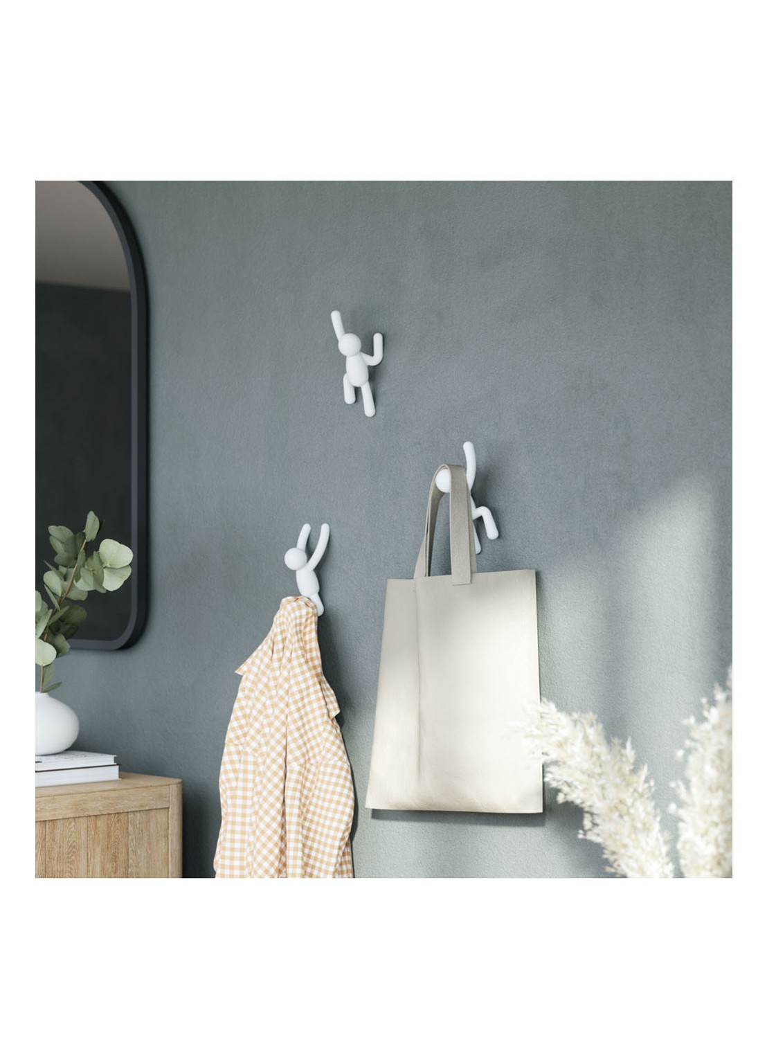 Umbra Buddy haken set van 3 - achterkant 4 wit