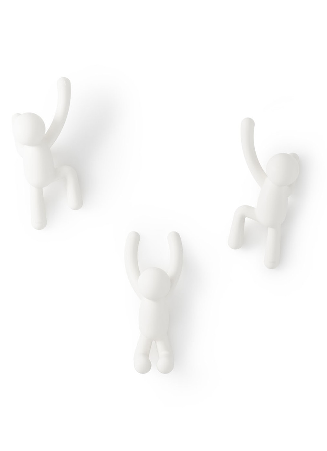 Umbra Buddy haken set van 3 - voorkant wit