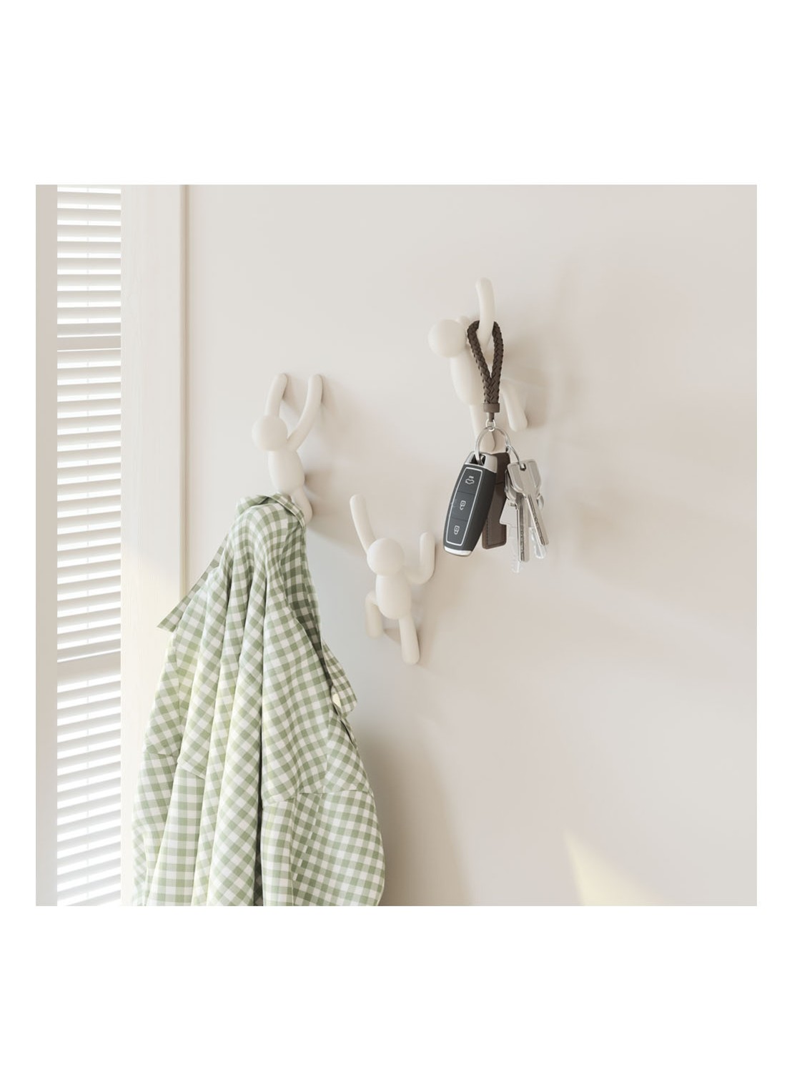 Umbra Buddy haken set van 3 - voorkant 2 wit