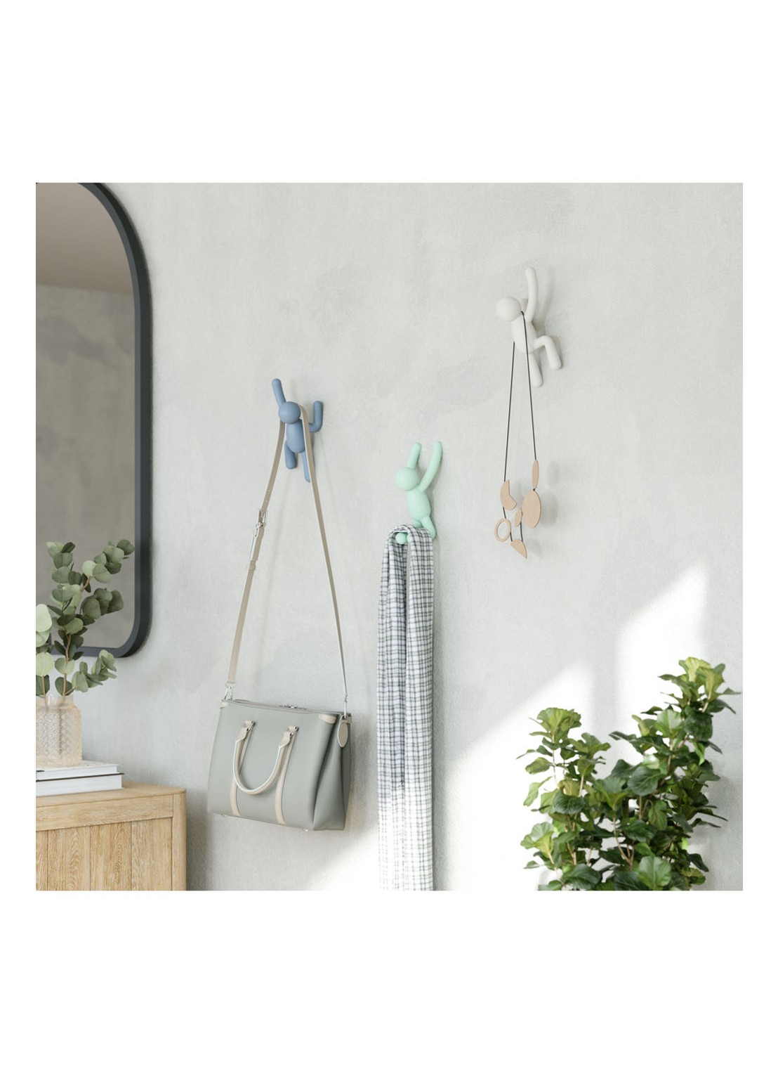 Umbra Buddy haken set van 3 - achterkant 2 mint