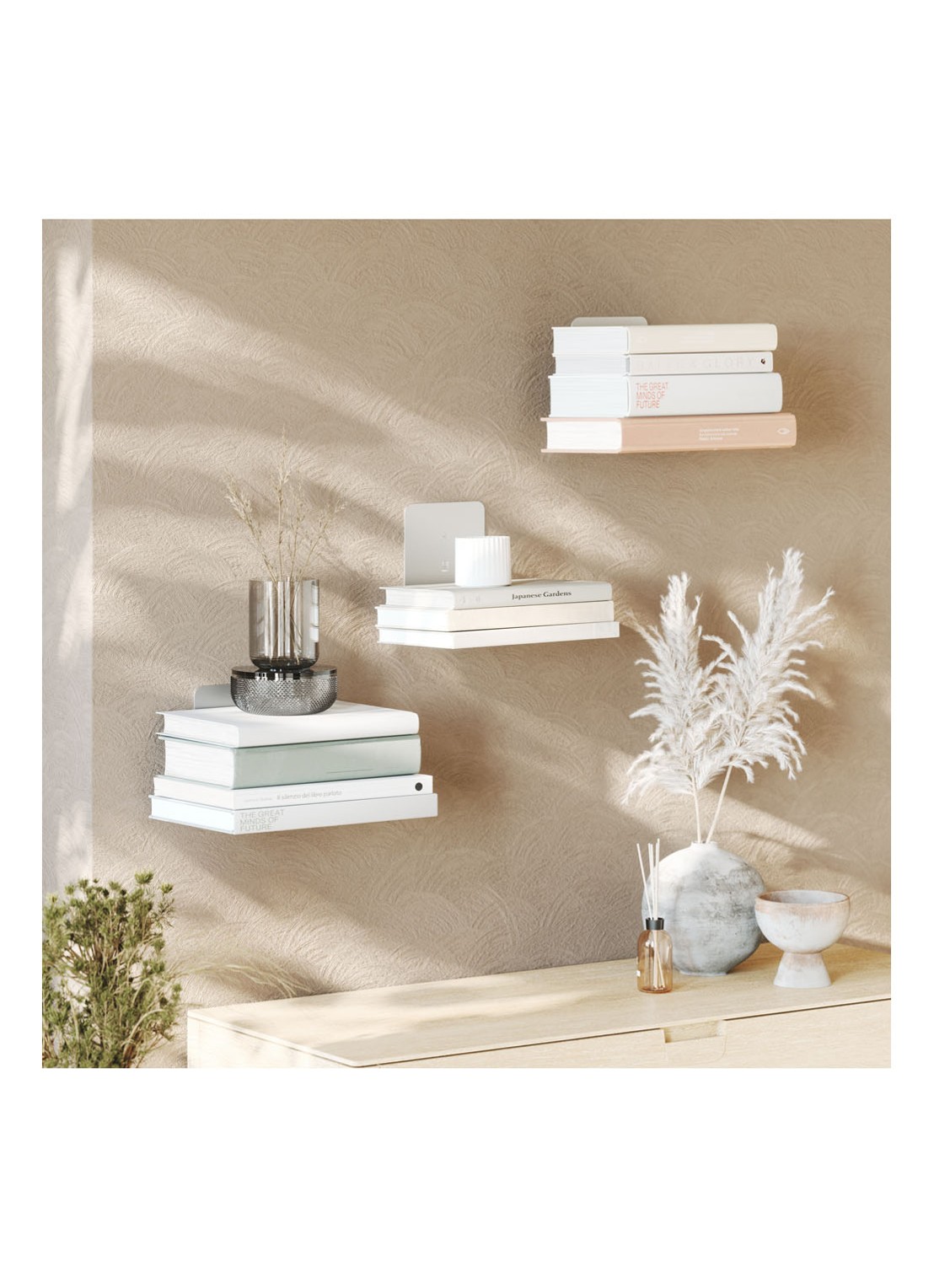 Umbra Conceal wandelement set van 3 - detail zilver