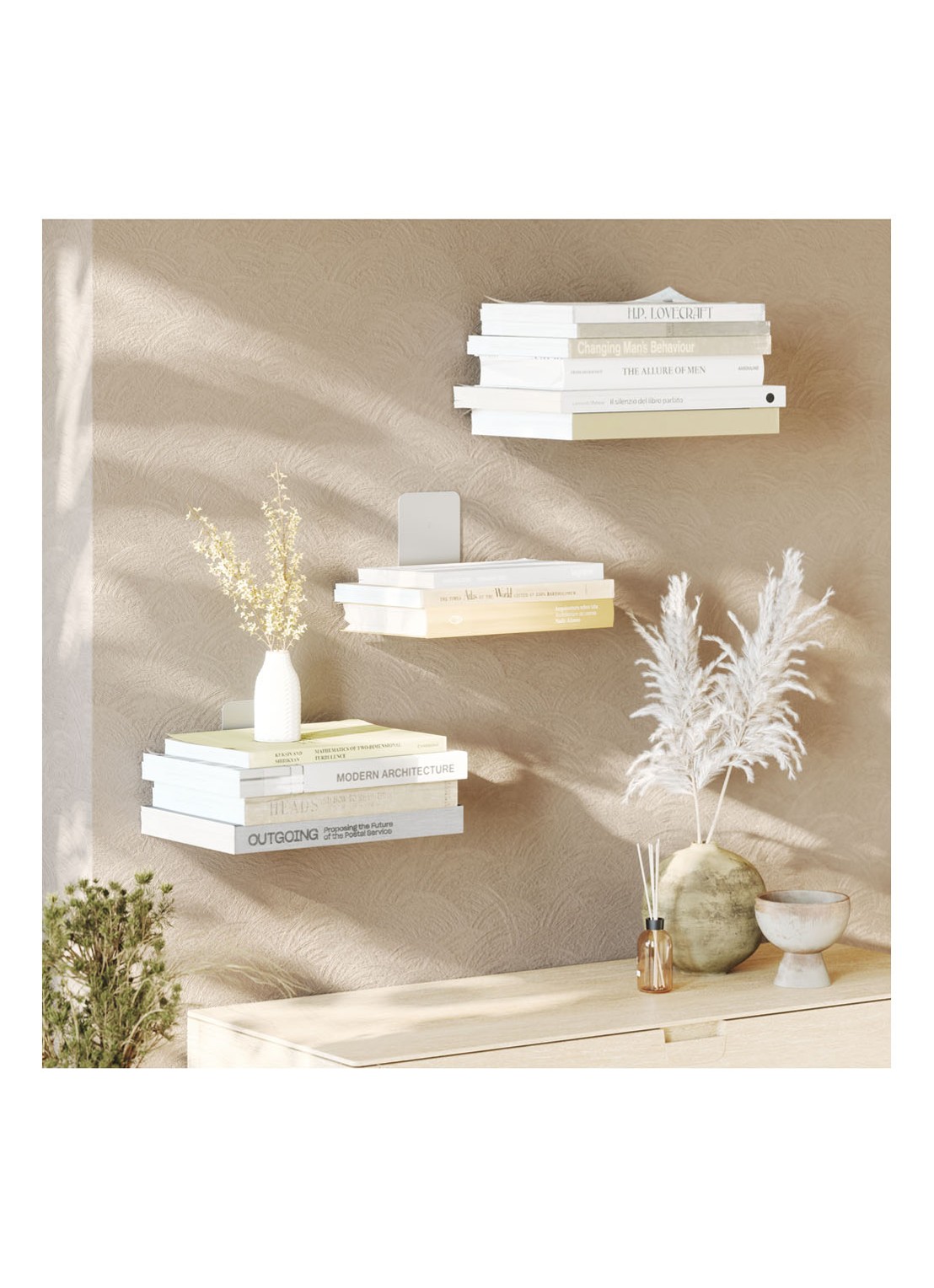 Umbra Conceal zwevende boekenplank in 3-pack - detail 3 zilver