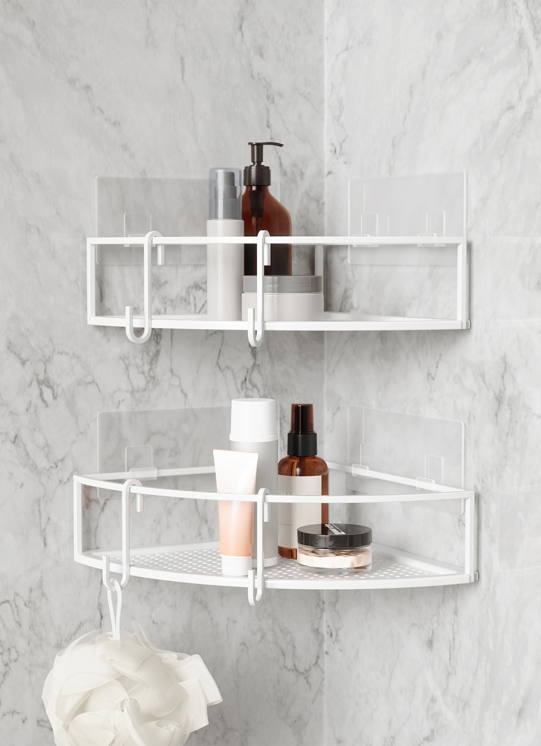 Umbra Cubiko badkamer organizer set van 2 - achterkant 3 wit