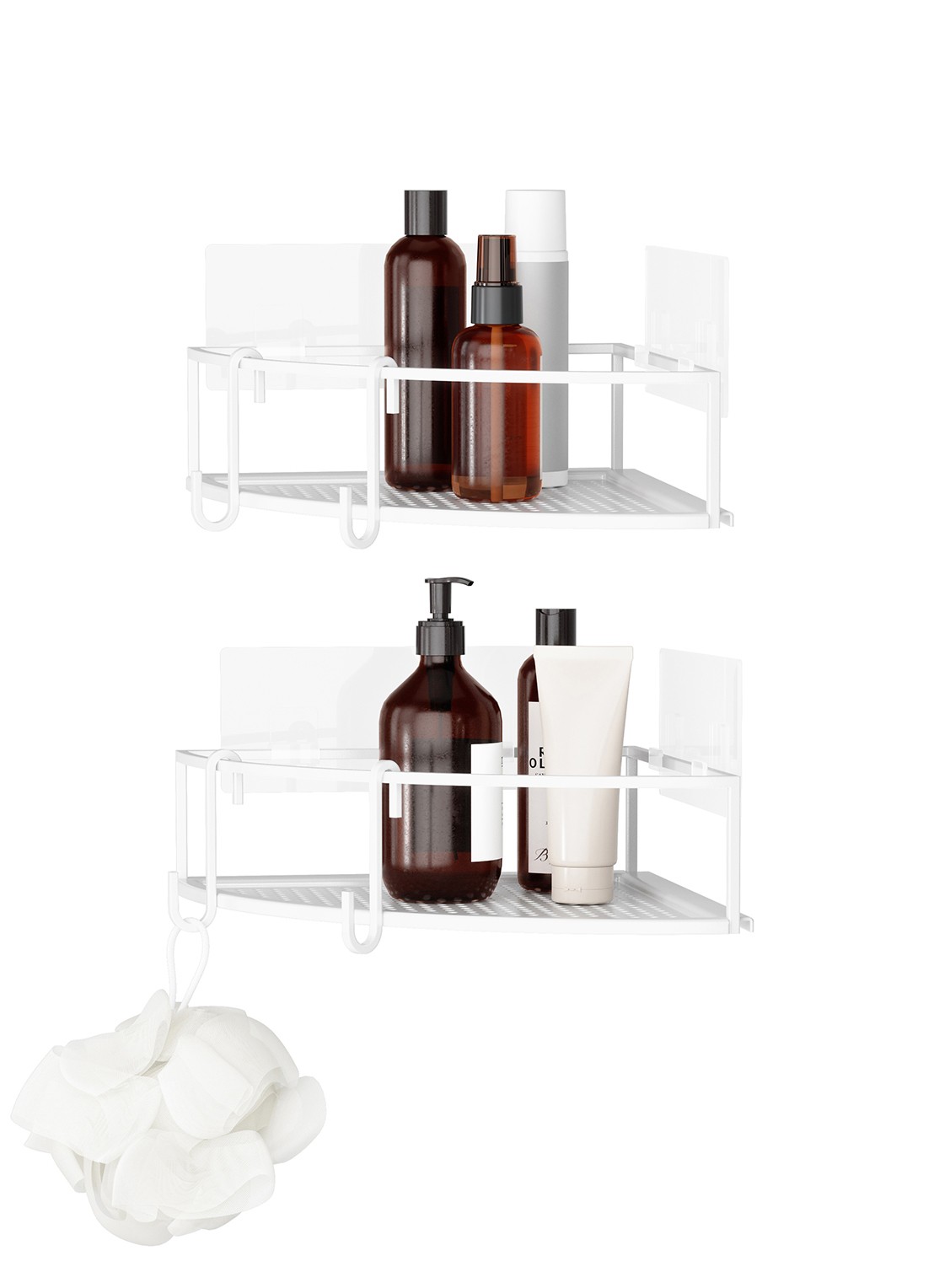 Umbra Cubiko badkamer organizer set van 2 - voorkant 2 wit