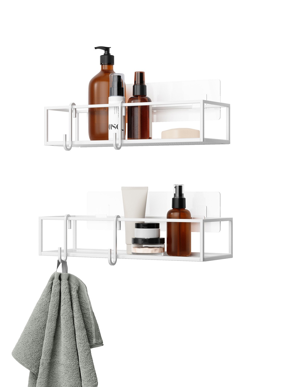 Umbra Cubiko wandplank set van 2 - voorkant 3 wit