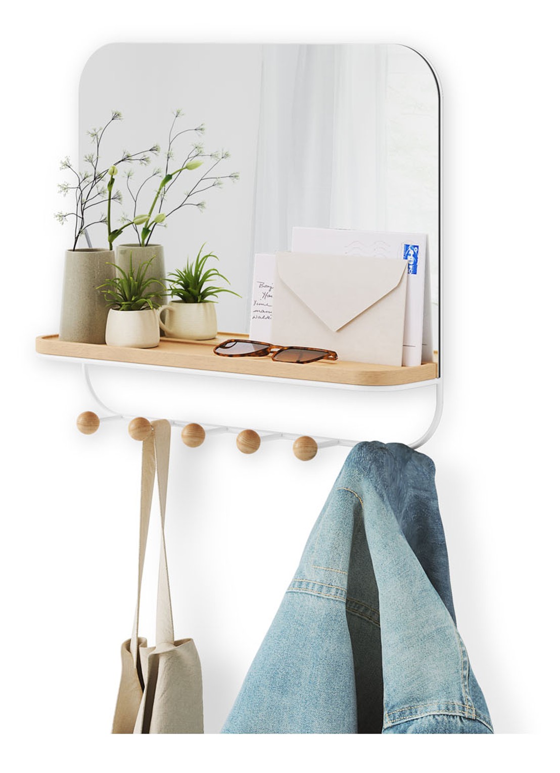 Umbra Estique wandspiegel met haken - detail 4 wit