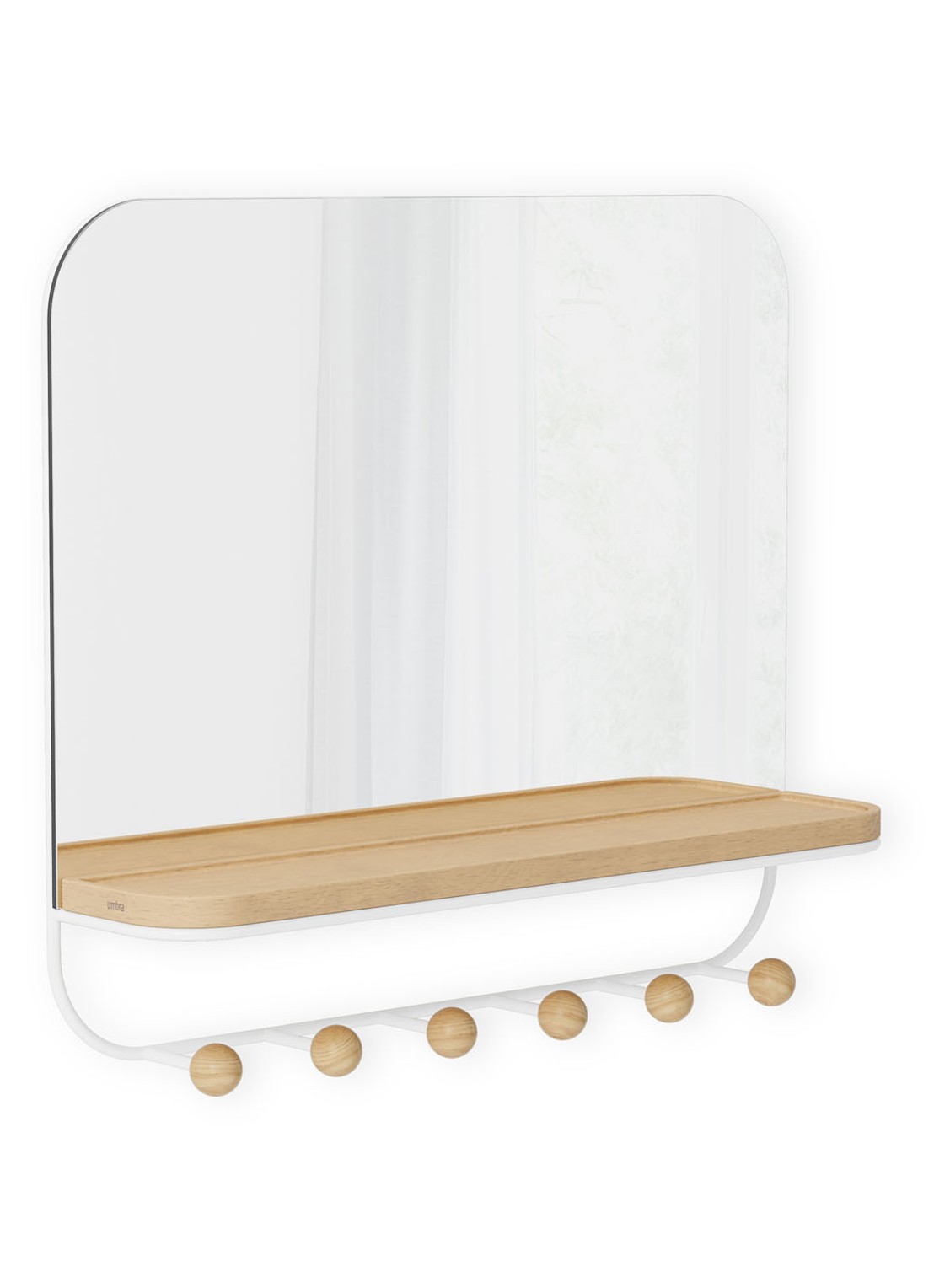 Umbra Estique wandspiegel met haken - detail 6 wit
