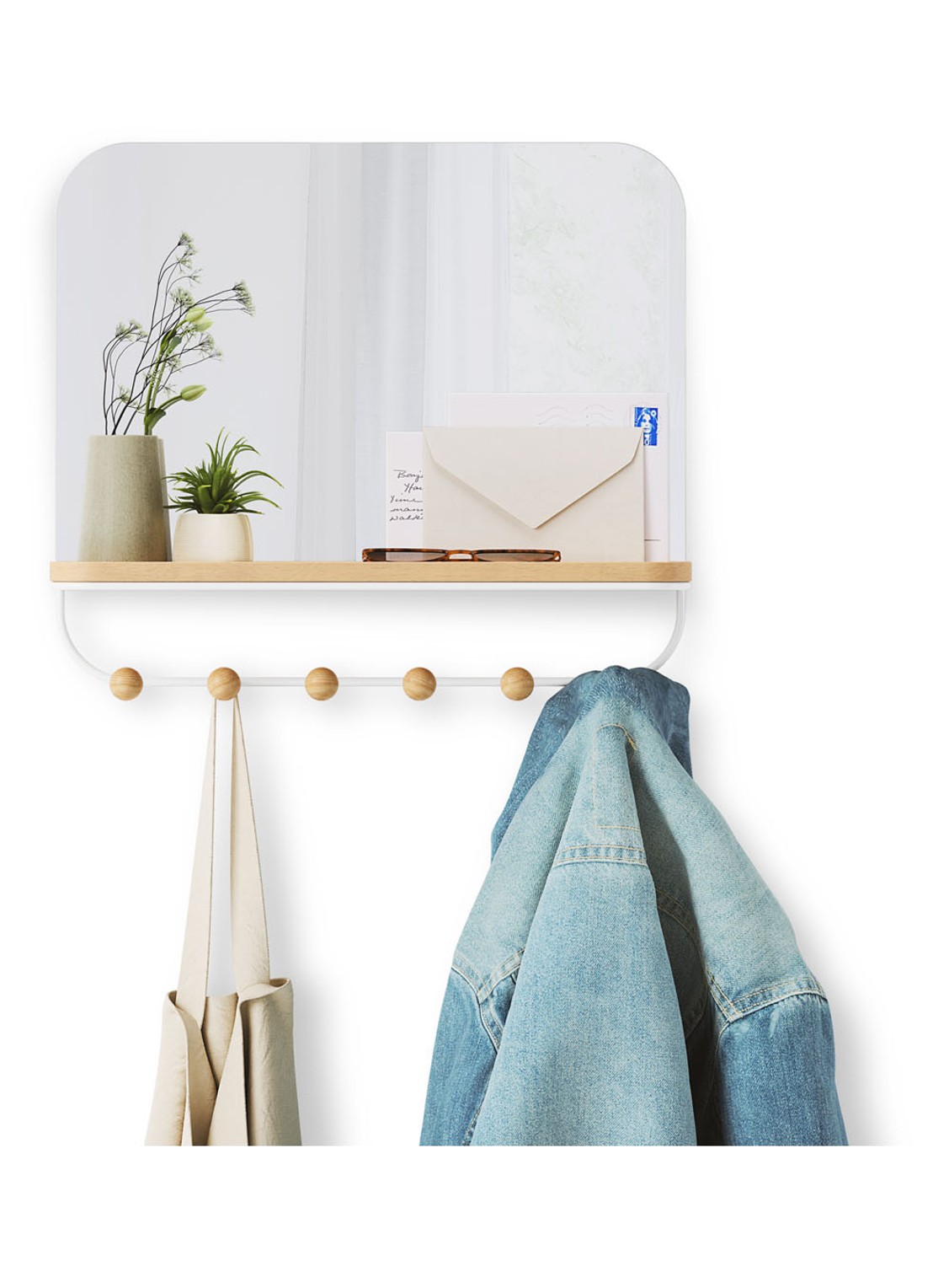 Umbra Estique wandspiegel met haken - detail 7 wit