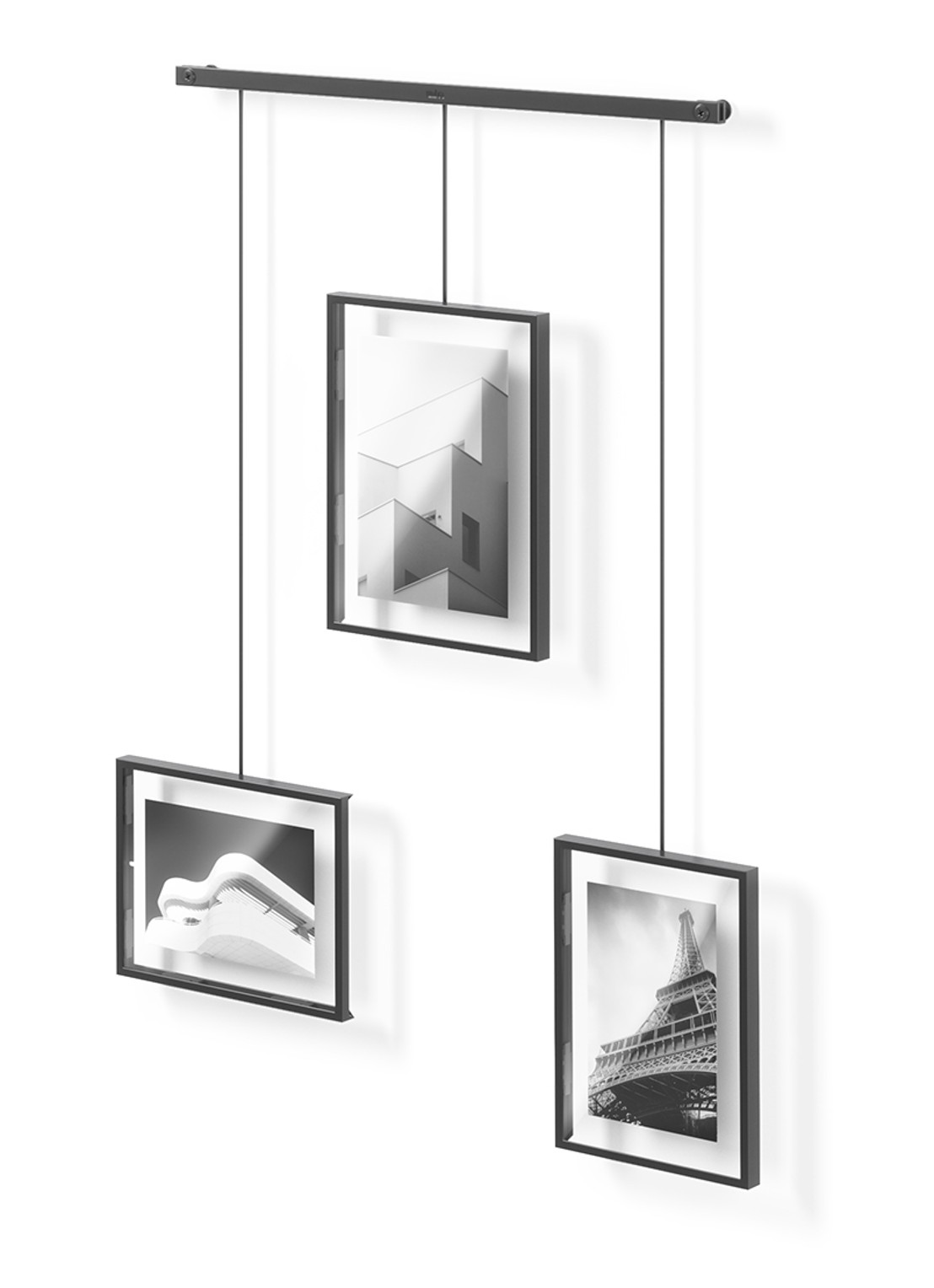 Umbra Exhibit fotolijst set van 3 - voorkant zwart