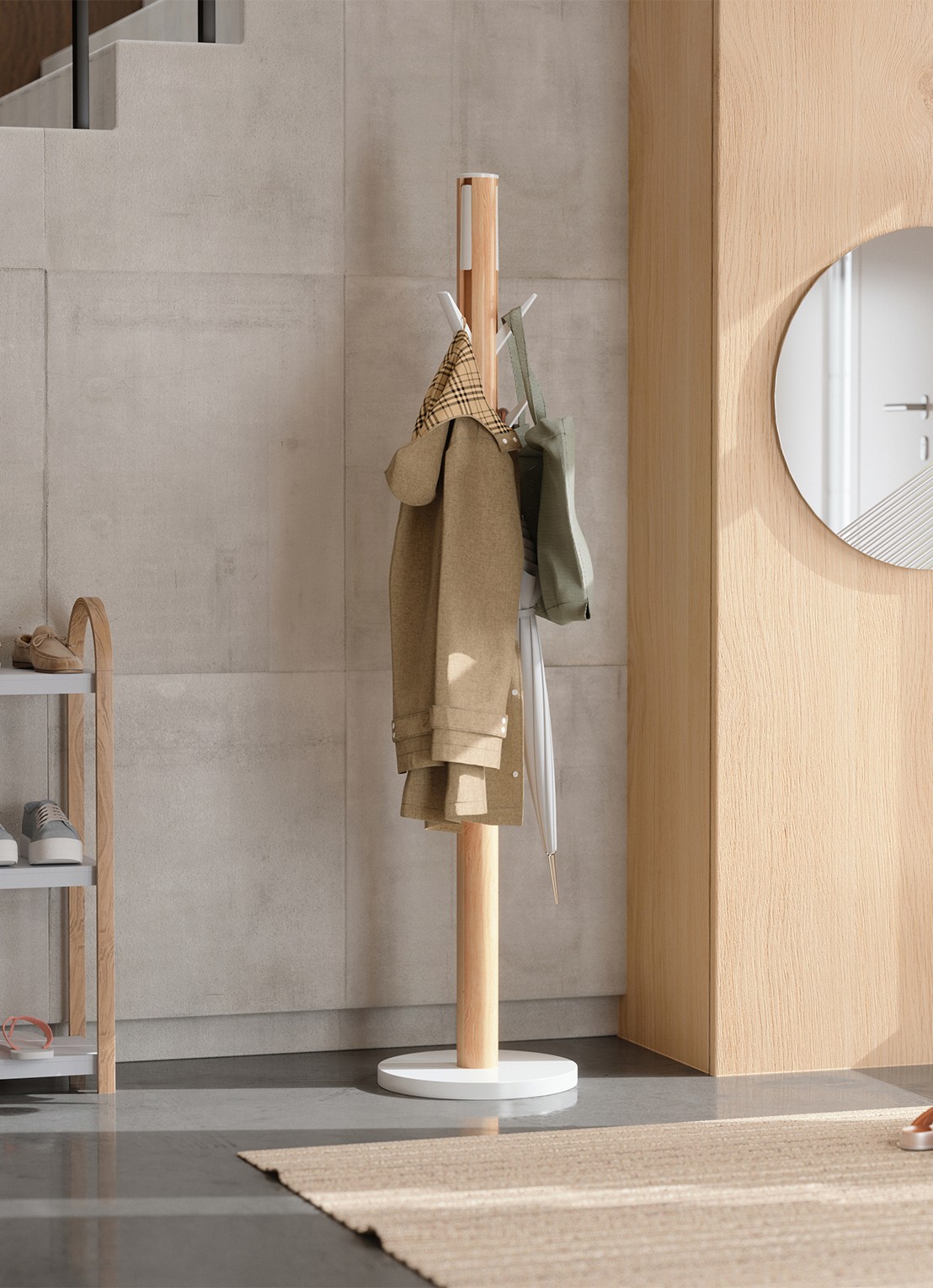 Umbra Flapper kapstok 168 cm - achterkant 3 beige