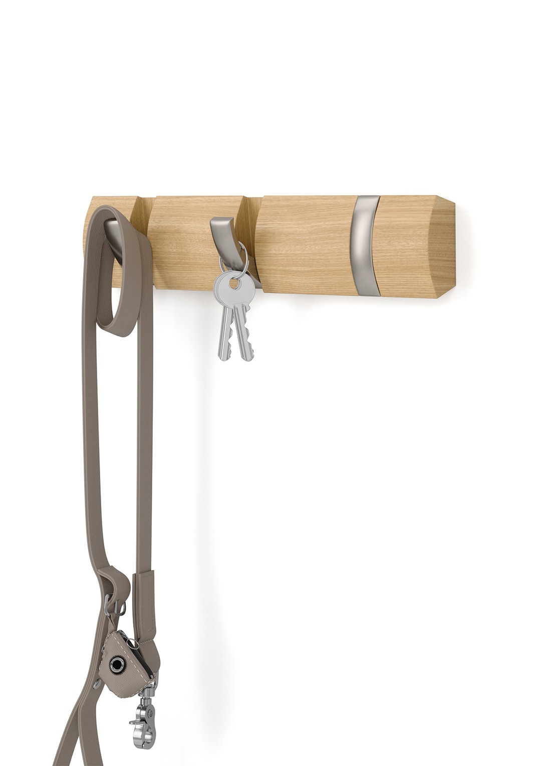 Umbra Flip 3 wandhaak 30 x 6 cm - voorkant 3 beige