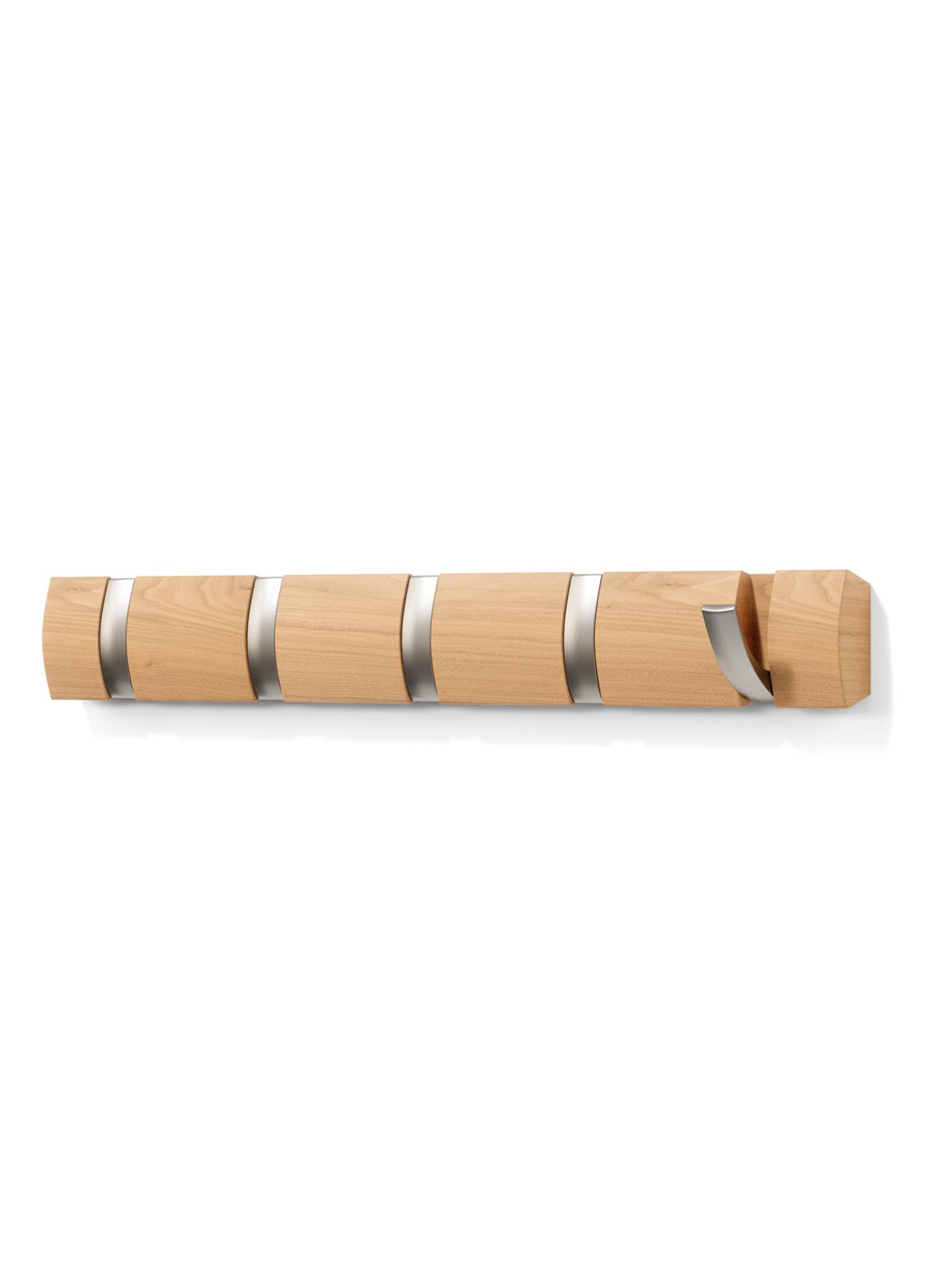 Umbra Flip 5 Hook kapstok van hout  - achterkant bruin