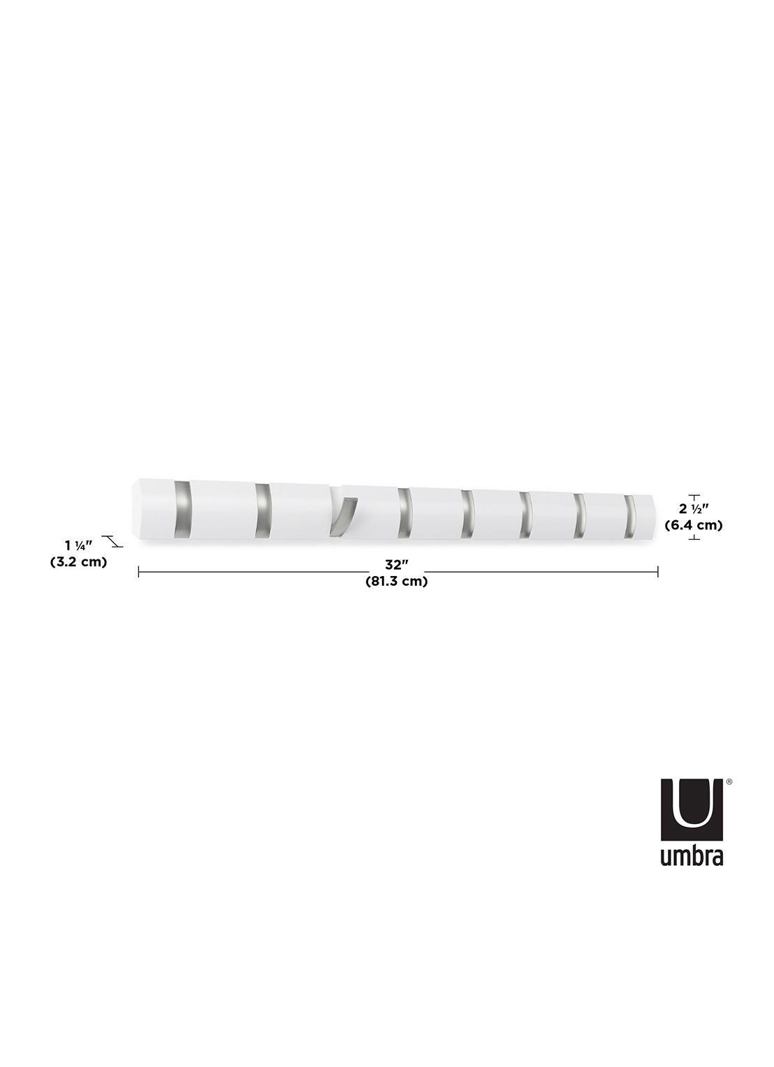 Umbra  Flip wandhaak 3 cm - detail 4 wit