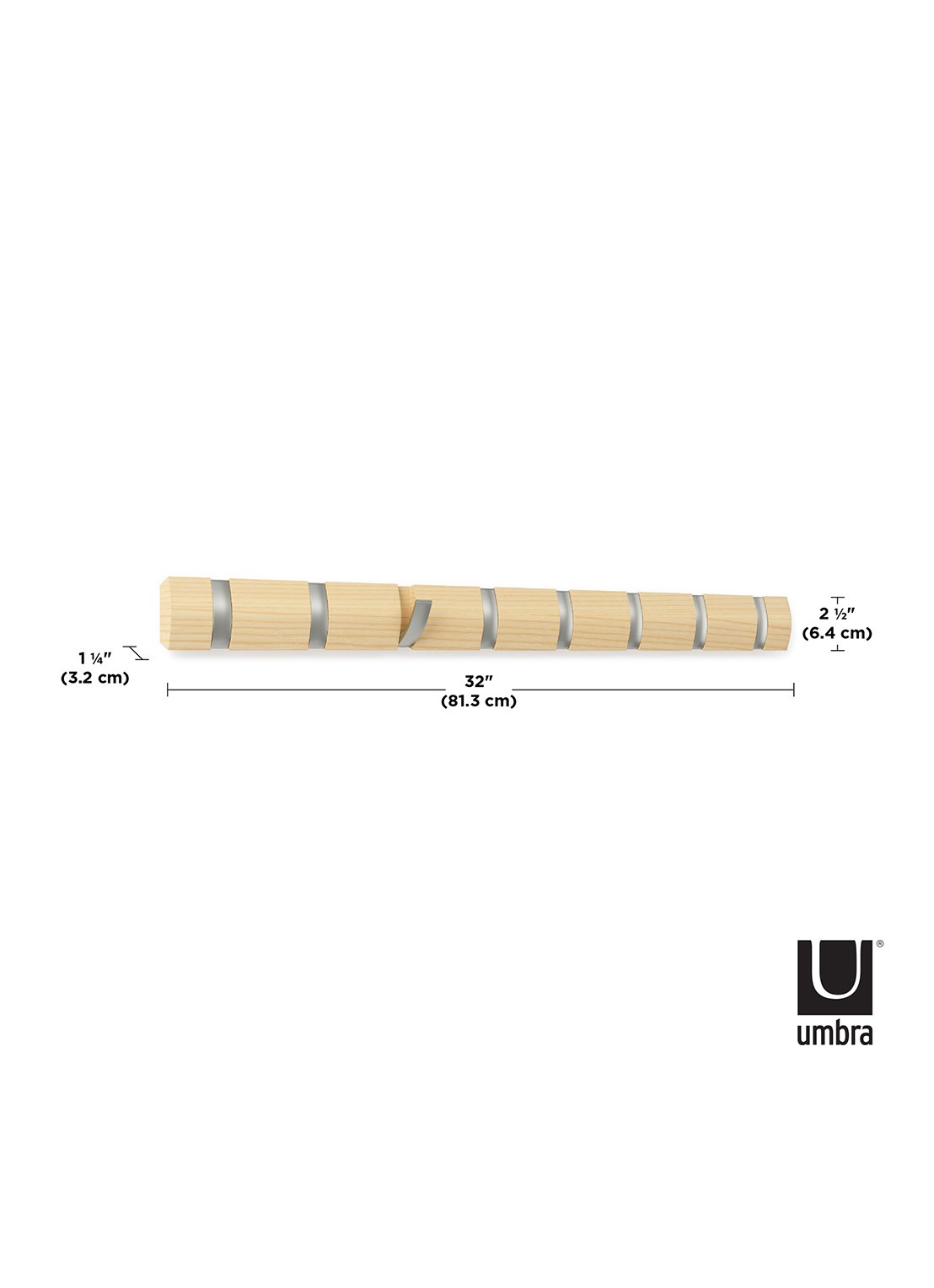 Umbra  Flip wandhaak 3 cm - detail 5 naturel