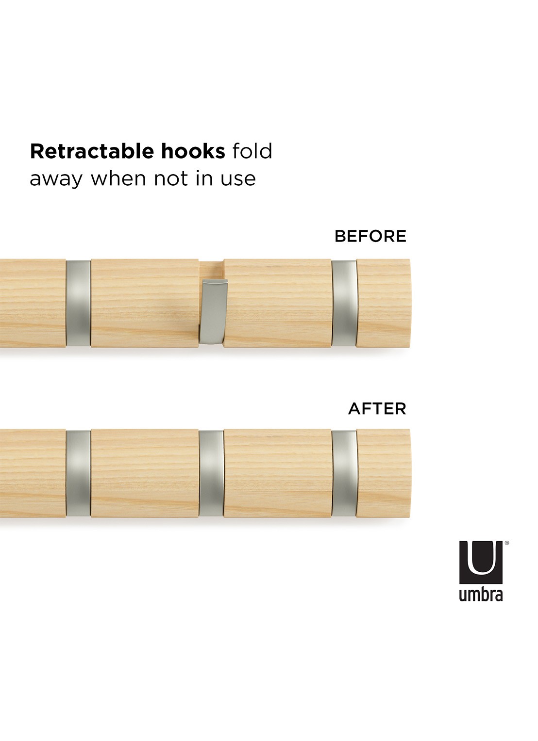 Umbra  Flip wandhaak 3 cm - detail 6 naturel