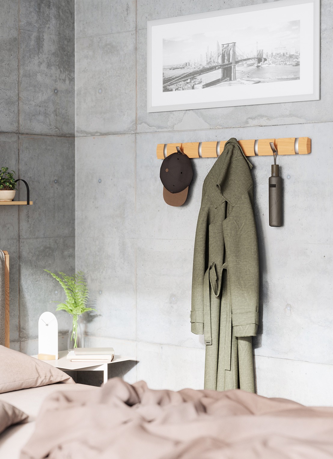 Umbra  Flip wandhaak 3 cm - voorkant 2 naturel