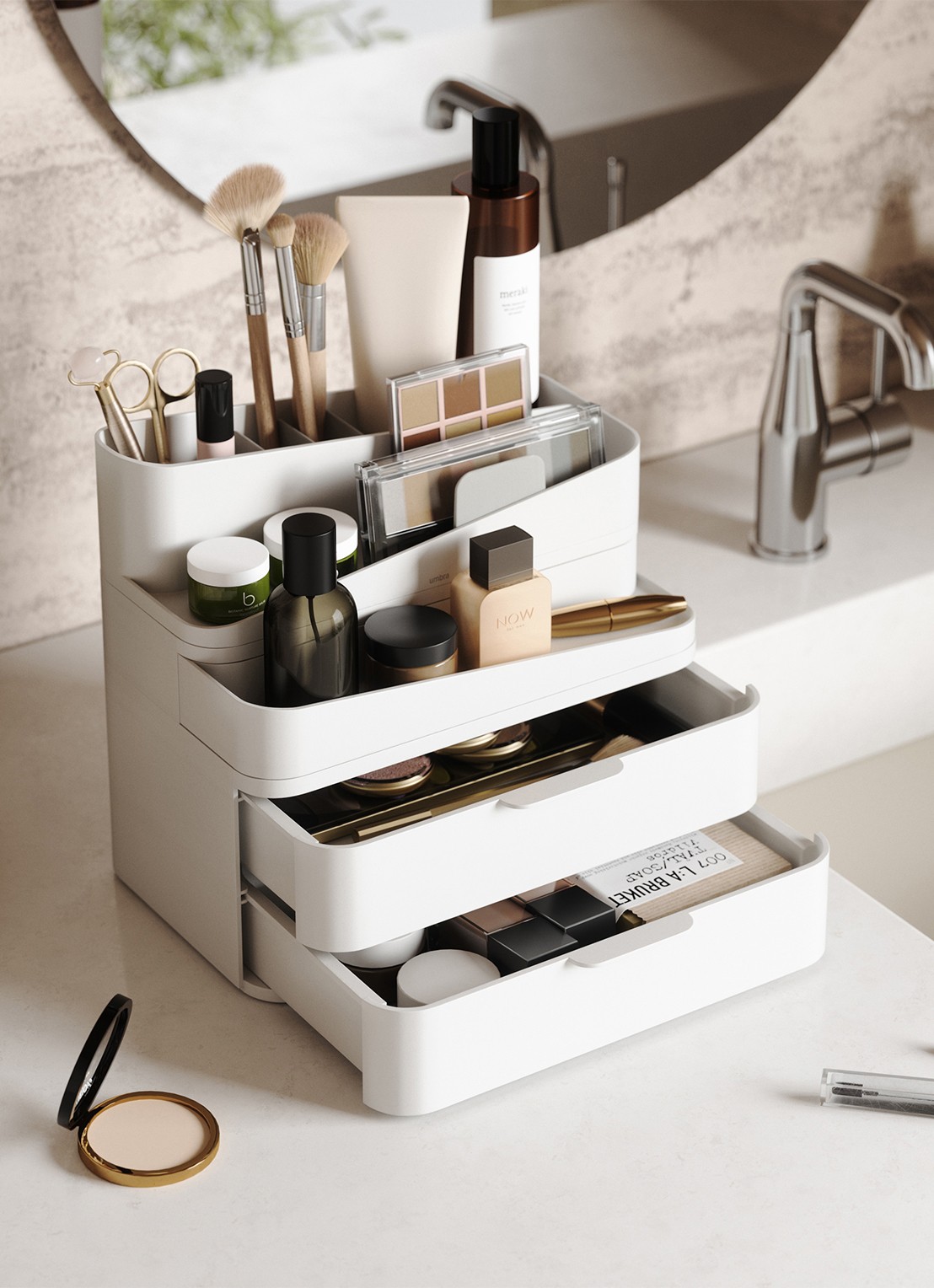 Umbra Glam organizer 26,7 x 18 x 25 cm - achterkant 3 wit