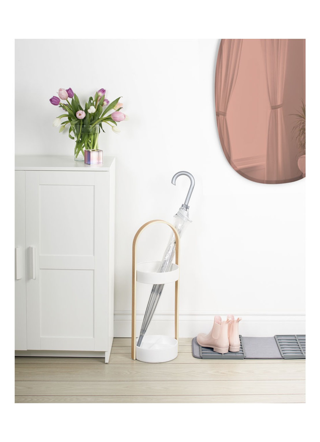 Umbra Hub paraplu standaard  - voorkant 2 wit
