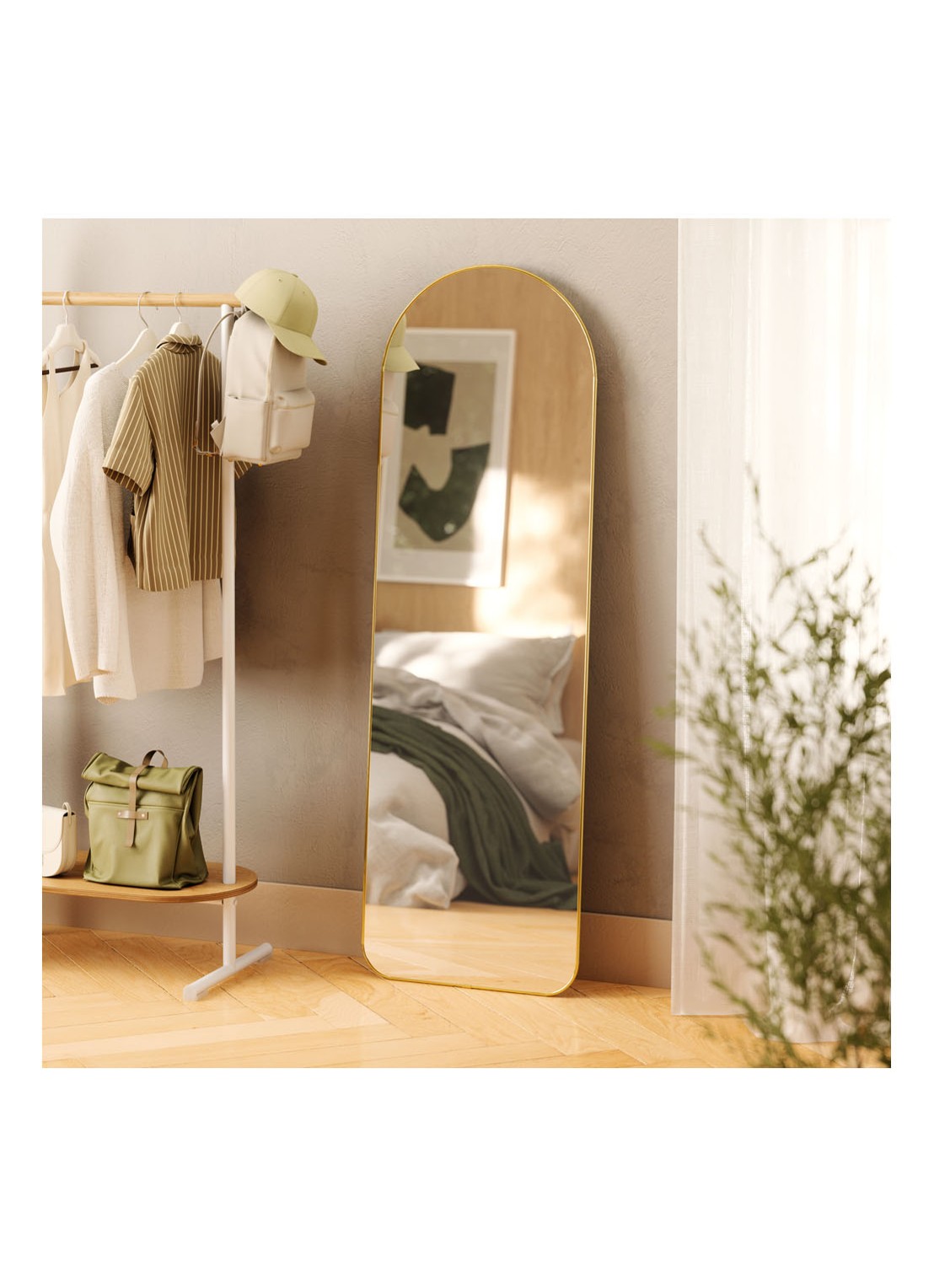 Umbra Hubba Arched staande spiegel - voorkant 3 goud
