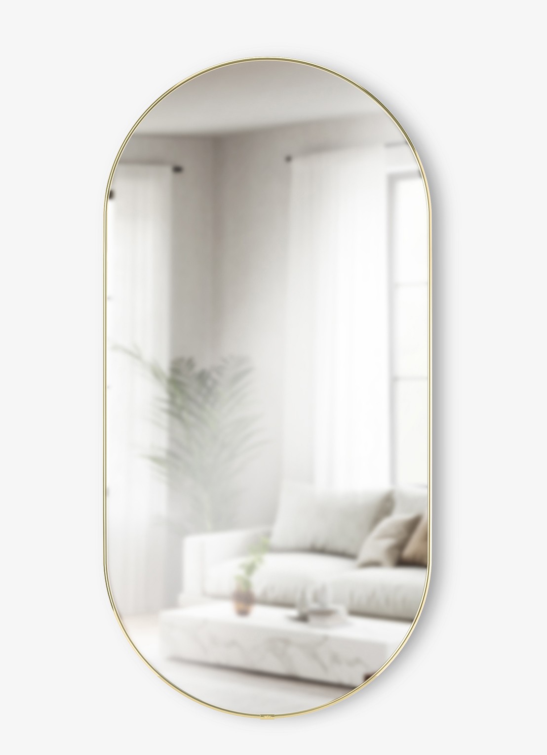 Umbra Hubba wandspiegel 91 x 45 cm - voorkant zilver