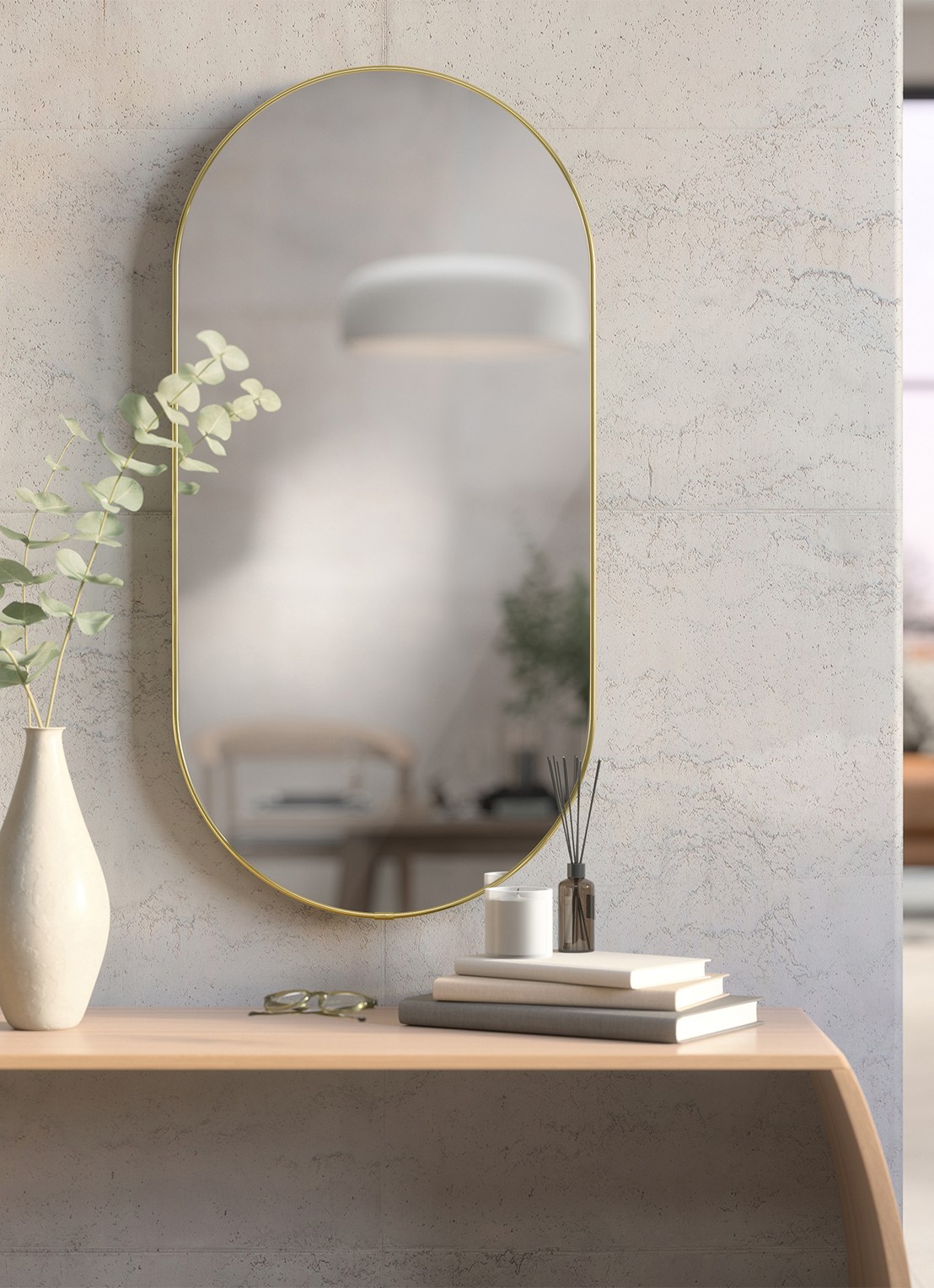 Umbra Hubba wandspiegel 91 x 45 cm - voorkant 2 zilver
