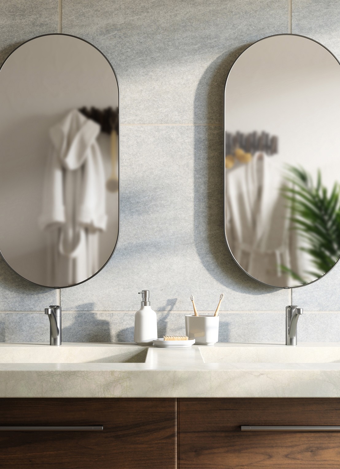 Umbra Hubba wandspiegel 91 x 45 cm - voorkant 7 zilver
