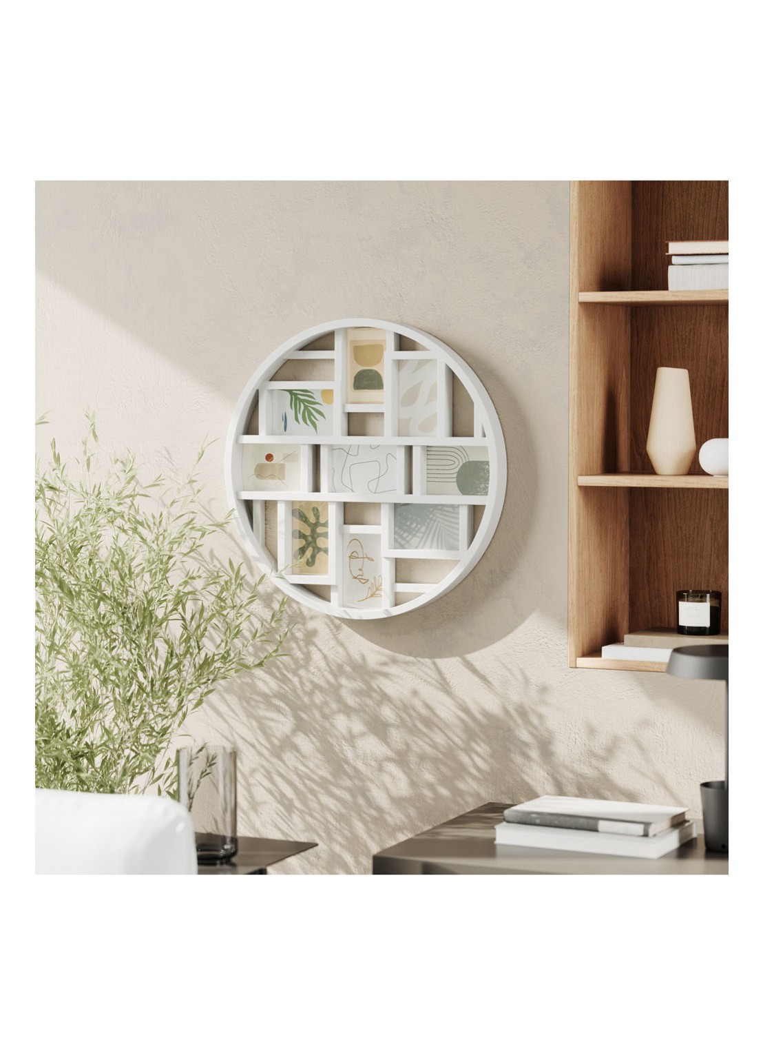 Umbra Luna ronde fotolijst  - detail 3 wit