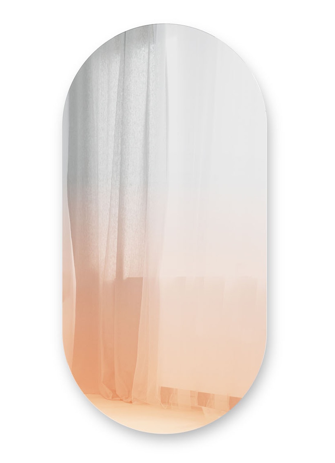 Umbra Misto wandspiegel 46 x 92 cm - voorkant 3 lichtoranje
