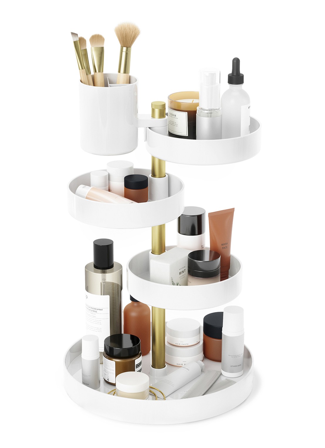 Umbra Pirouette make-up organizer 23 cm - voorkant 3 wit