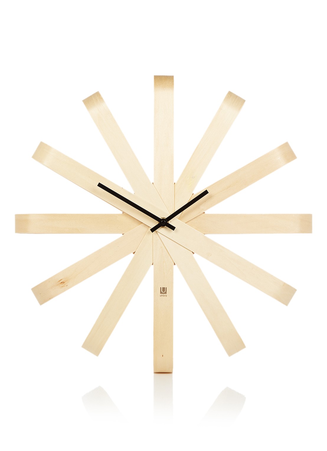 Umbra Ribbonwood wandklok  - voorkant donkerbeige