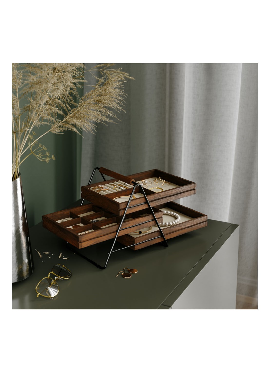 Umbra Terrace Jewelry Tray sieradenhouder 25,5 x 17,5 cm - detail 4 bruin