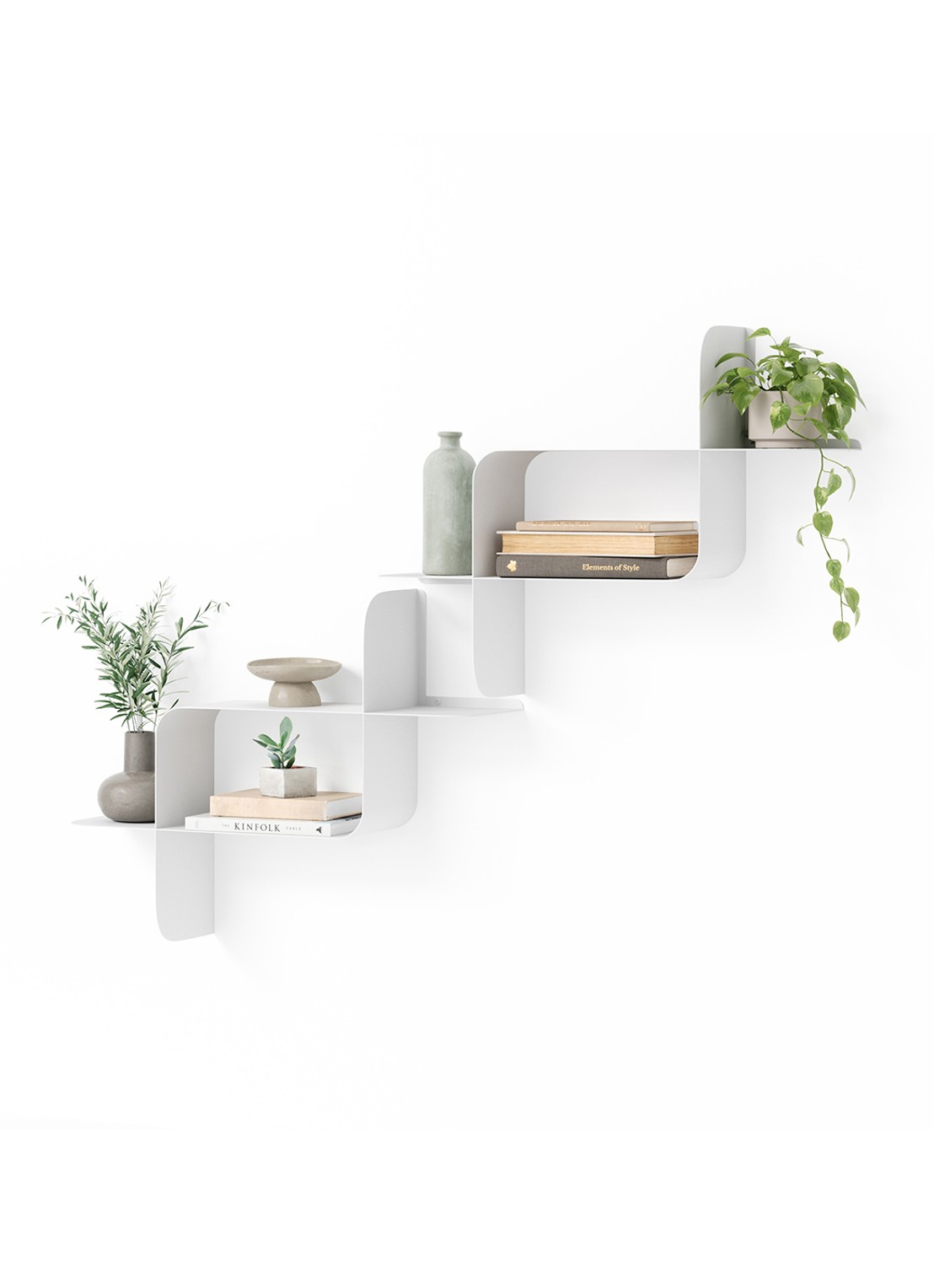 Umbra Wandplank 61 x 47 x 15 cm set van 2 - voorkant 2 wit