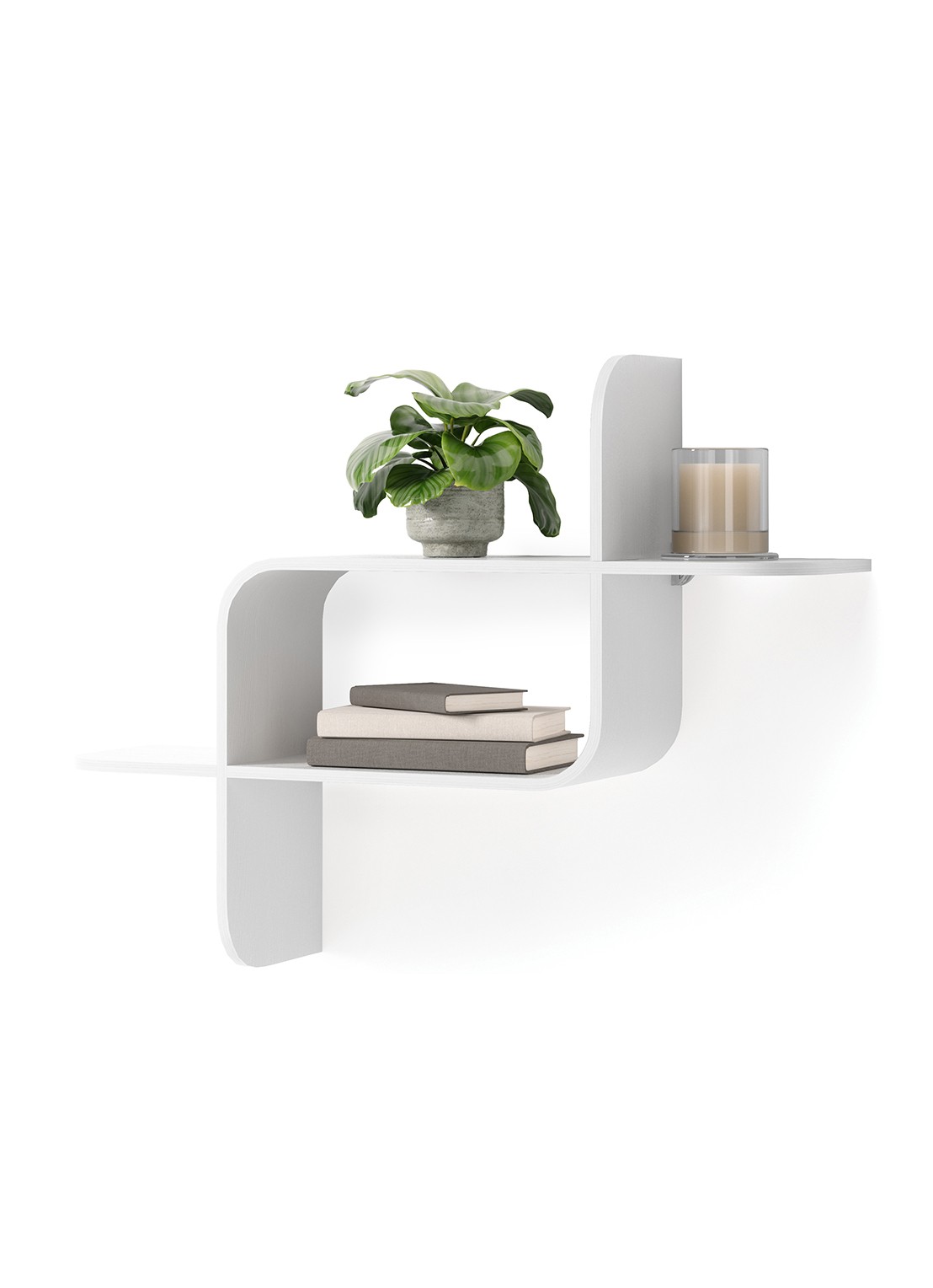 Umbra Wandplank 64 x 48 x 16 cm - voorkant 2 wit