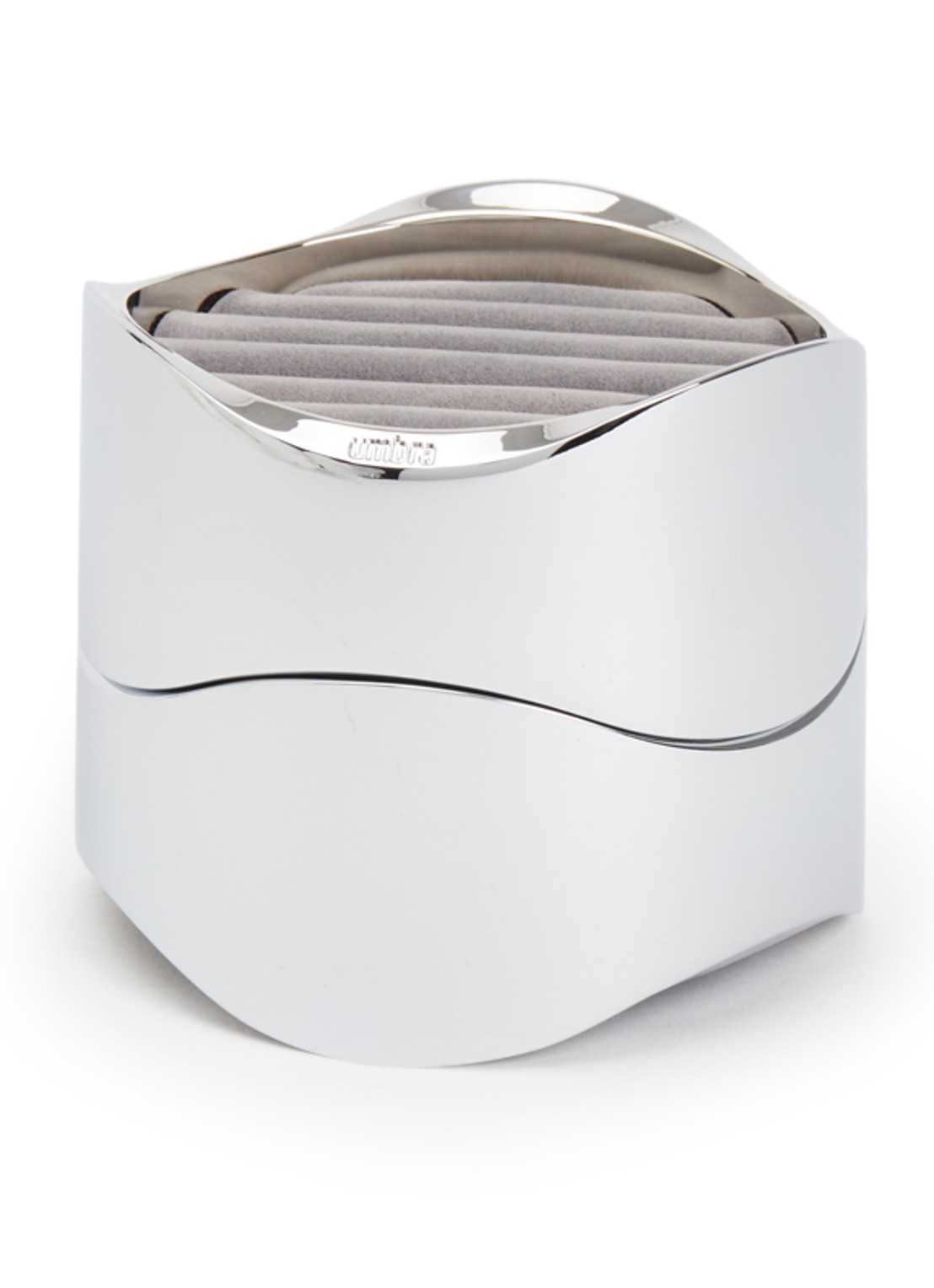 Umbra Wavy sieradendoos 10 cm - voorkant zilver