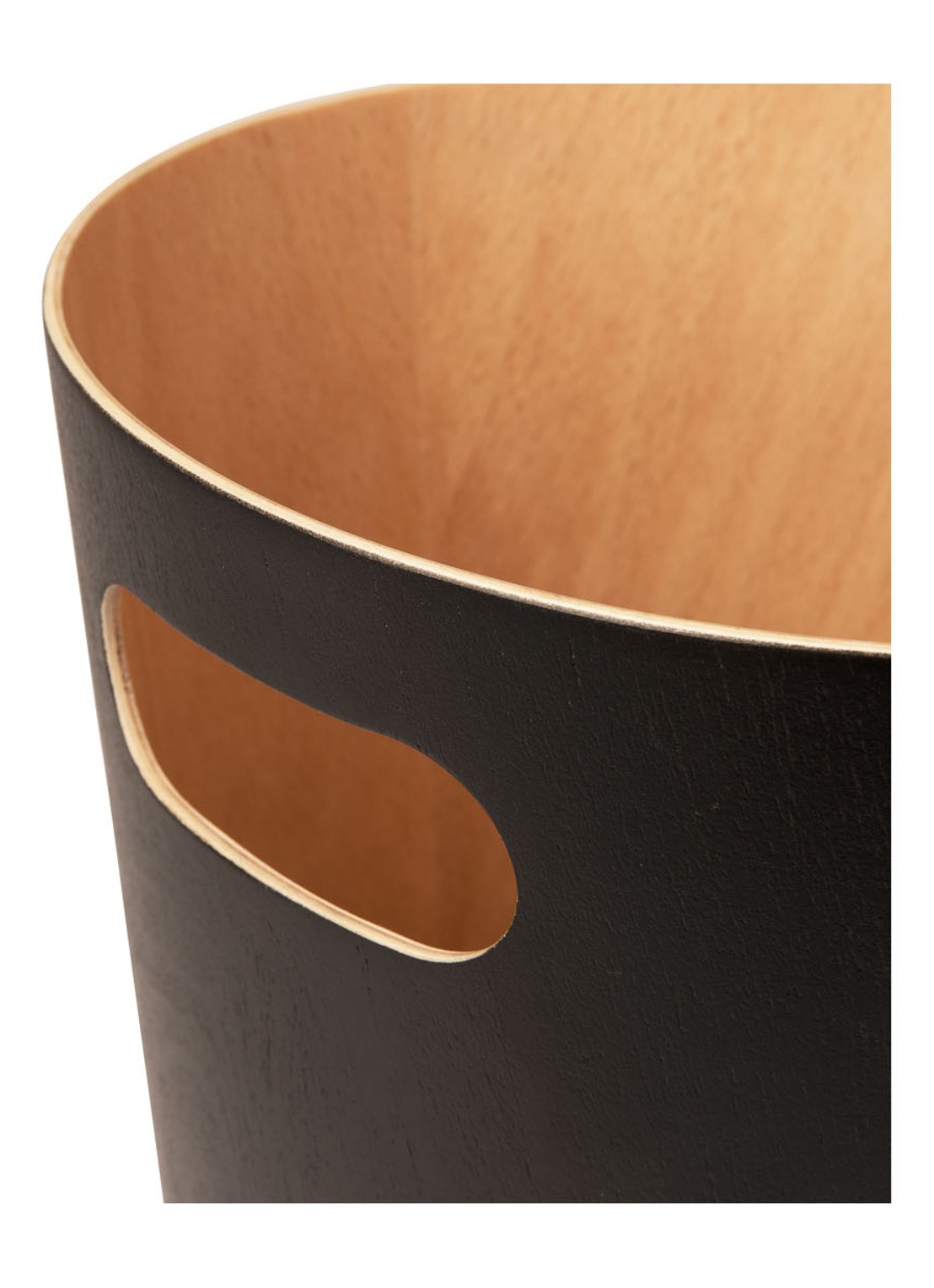 Umbra Woodrow prullenbak 7,5 liter - achterkant 3 zwart