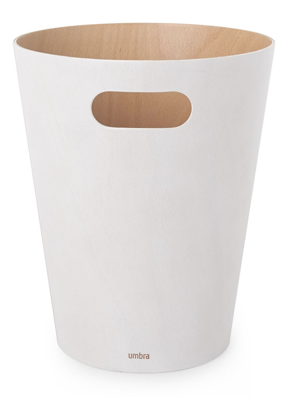 Umbra Woodrow prullenbak 7,5 liter - voorkant wit