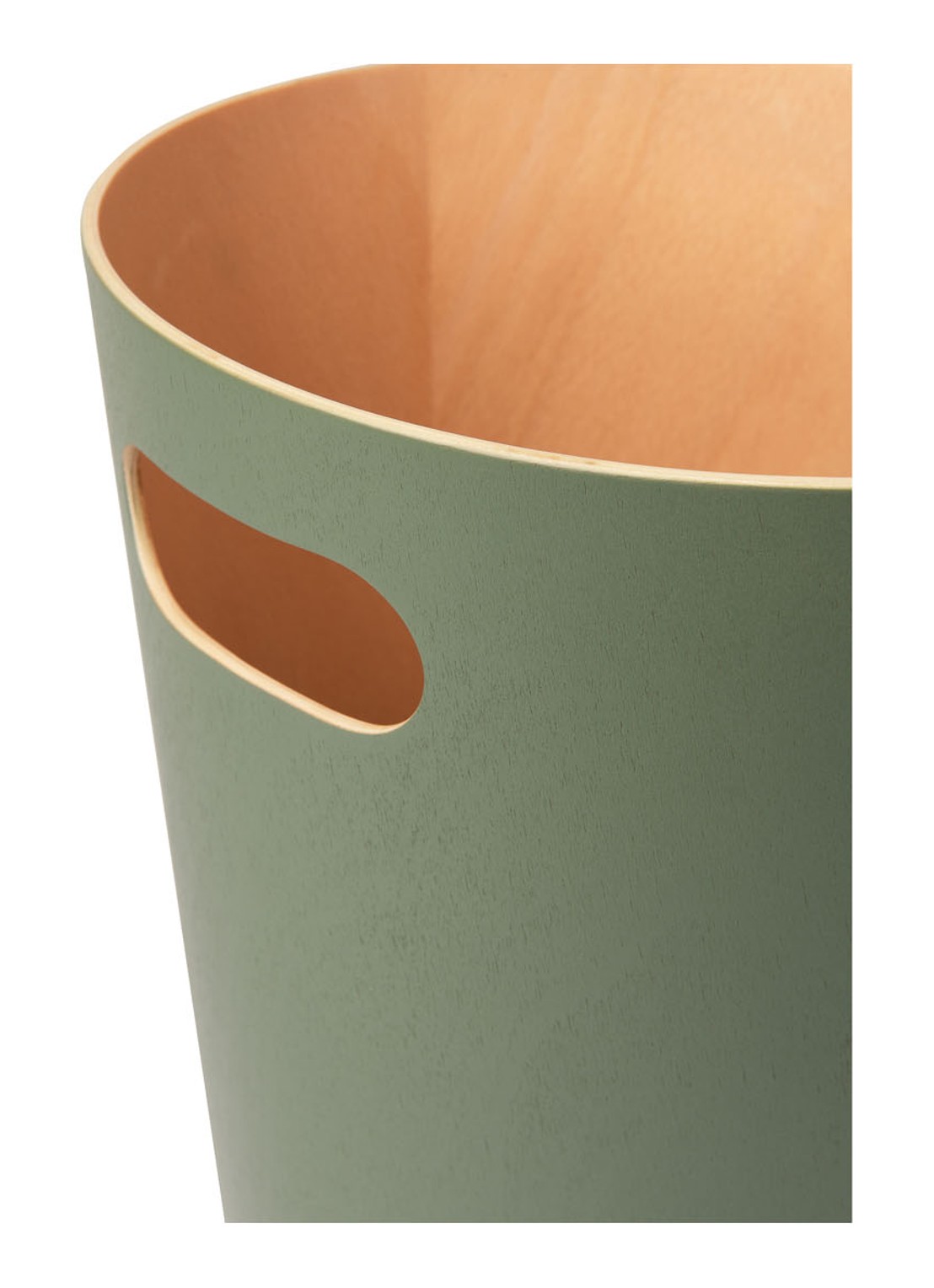 Umbra Woodrow prullenbak 7,5 liter - achterkant legergroen