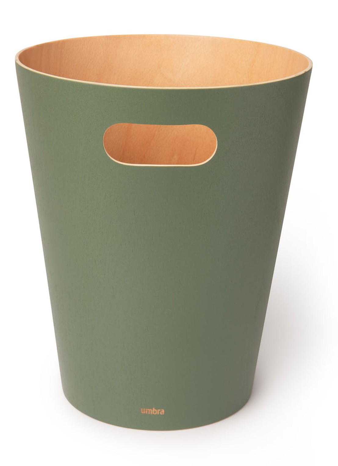 Umbra Woodrow prullenbak 7,5 liter - voorkant 2 legergroen