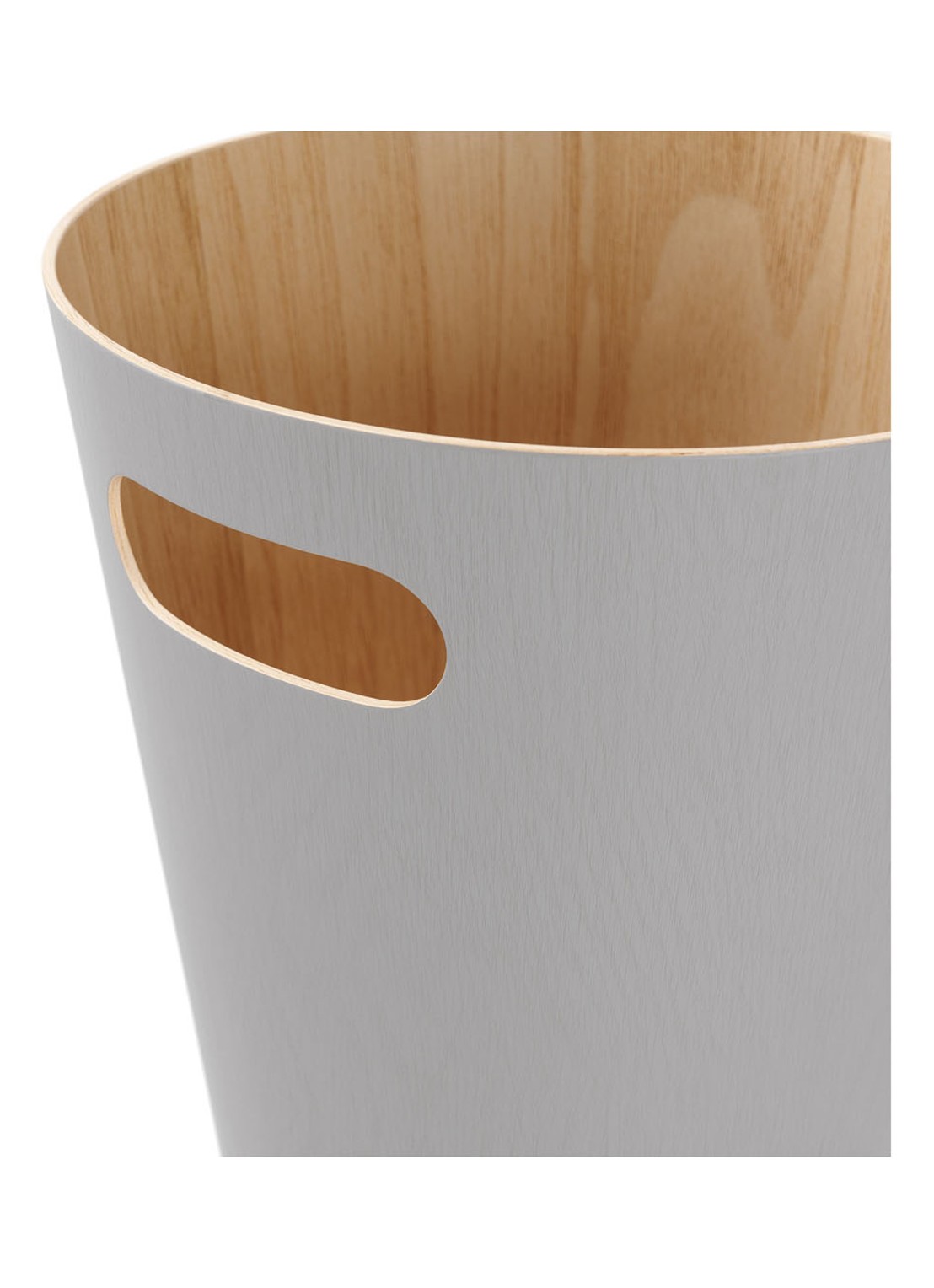Umbra Woodrow prullenbak 7,5 liter - achterkant 2 lichtgrijs