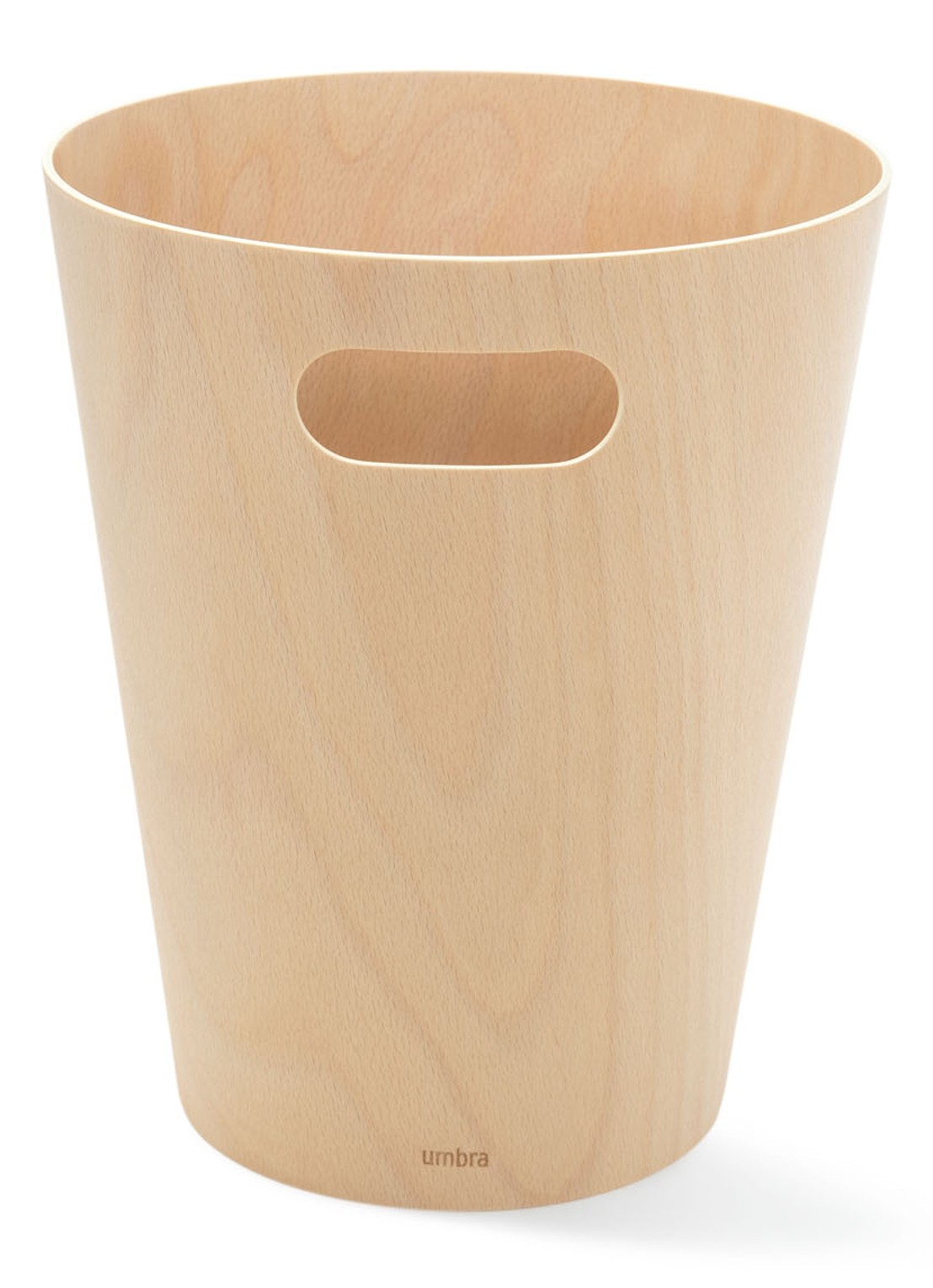 Umbra Woodrow prullenbak 7,5 liter - voorkant beige