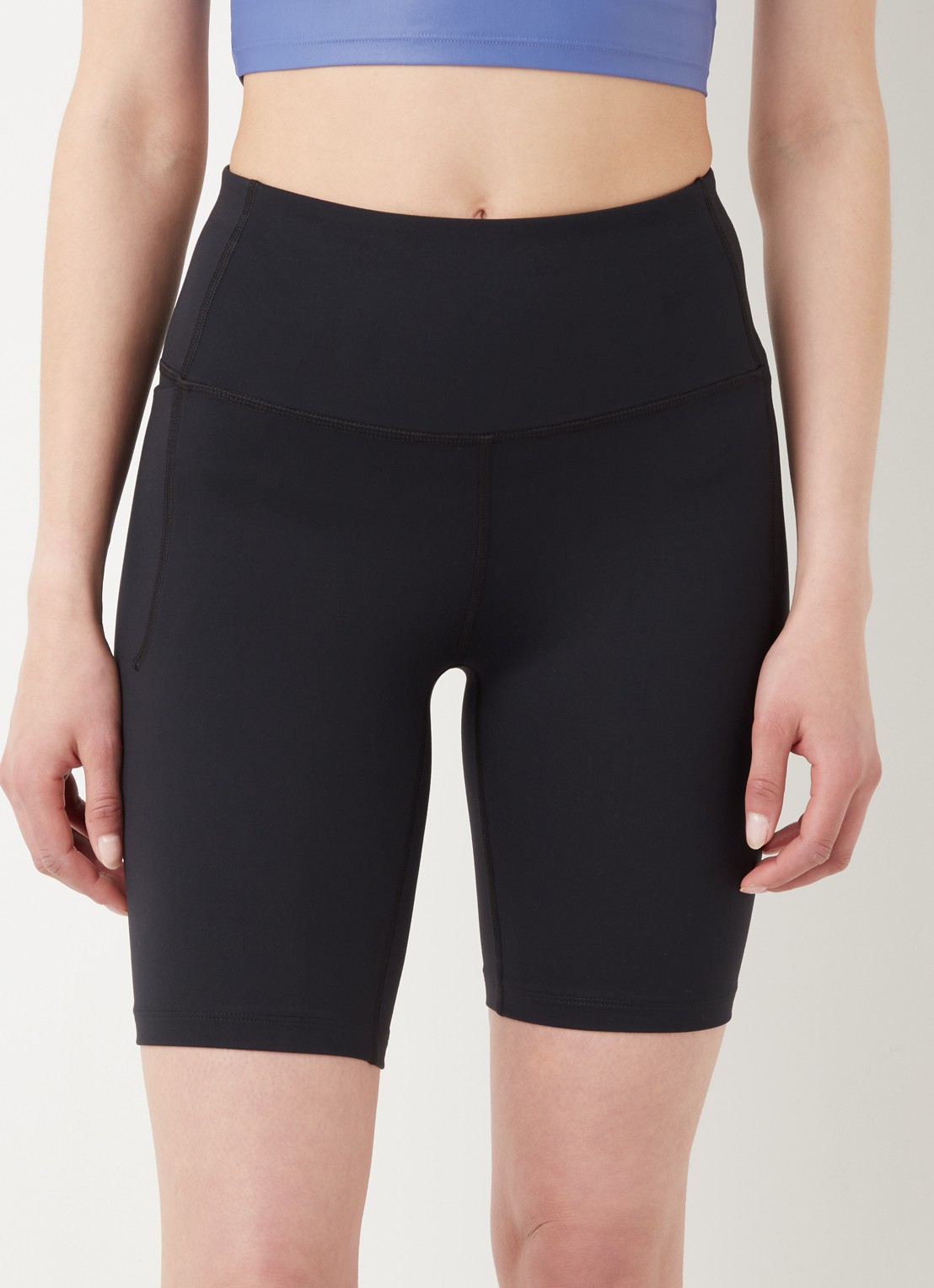 Under Armour Meridian high waist korte trainingslegging met steekzakken - detail zwart