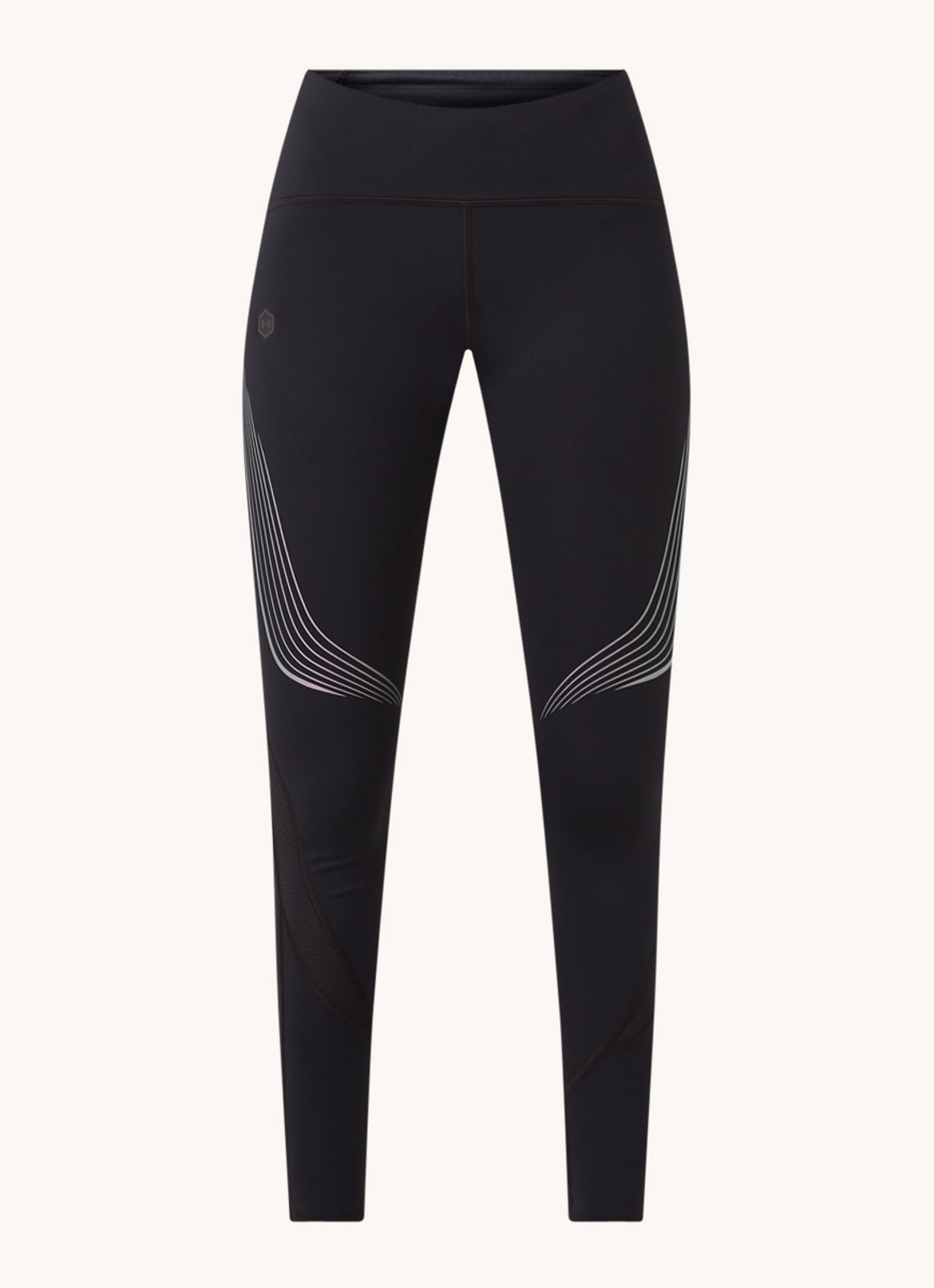 Under Armour Rush low waist cropped hardlooplegging  - voorkant 4 zwart