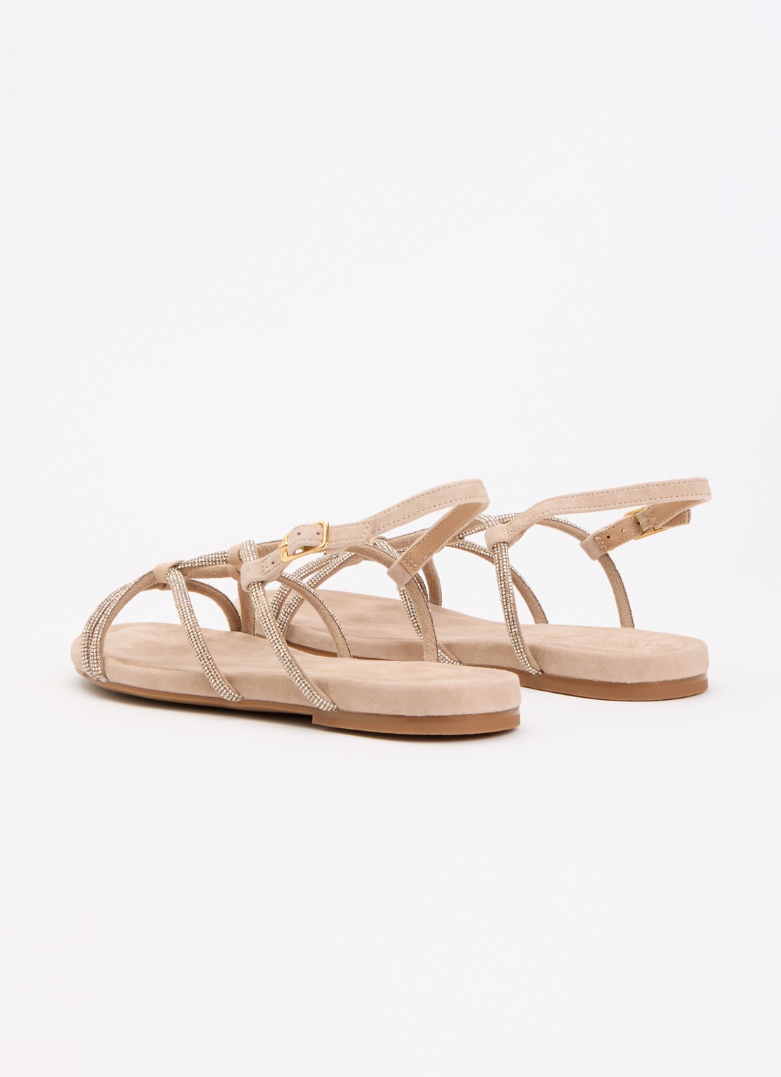 Unisa Cooper sandaal van suède met strass - achterkant 6 beige