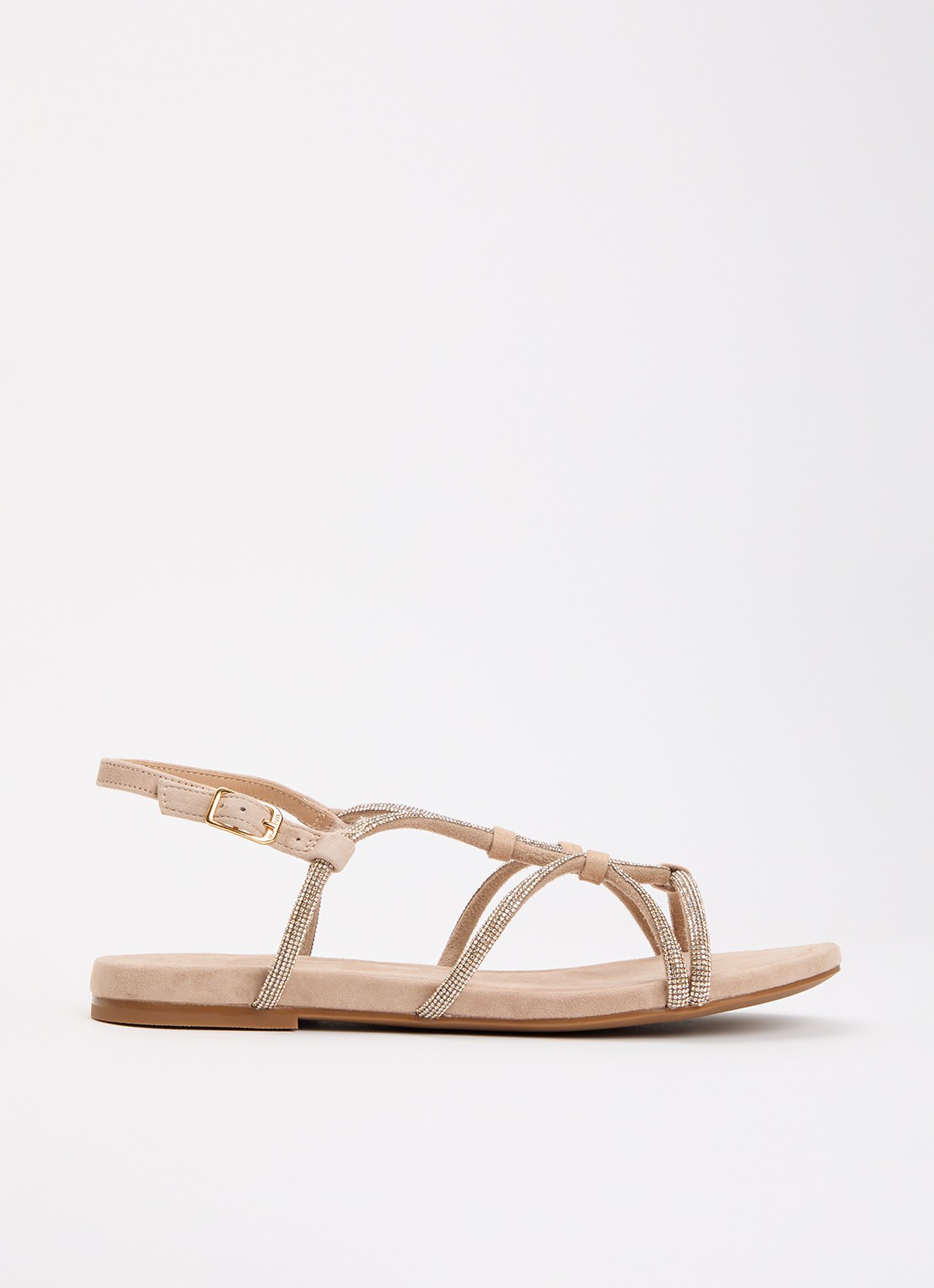 Unisa Cooper sandaal van suède met strass - voorkant beige