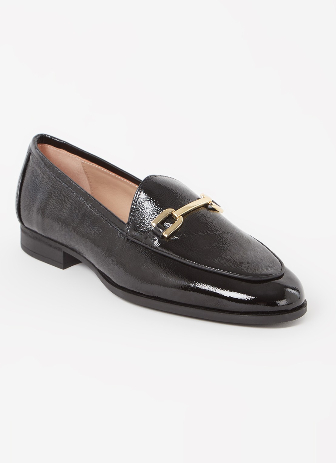 Unisa Daimiel loafer van lakleer - voorkant zwart