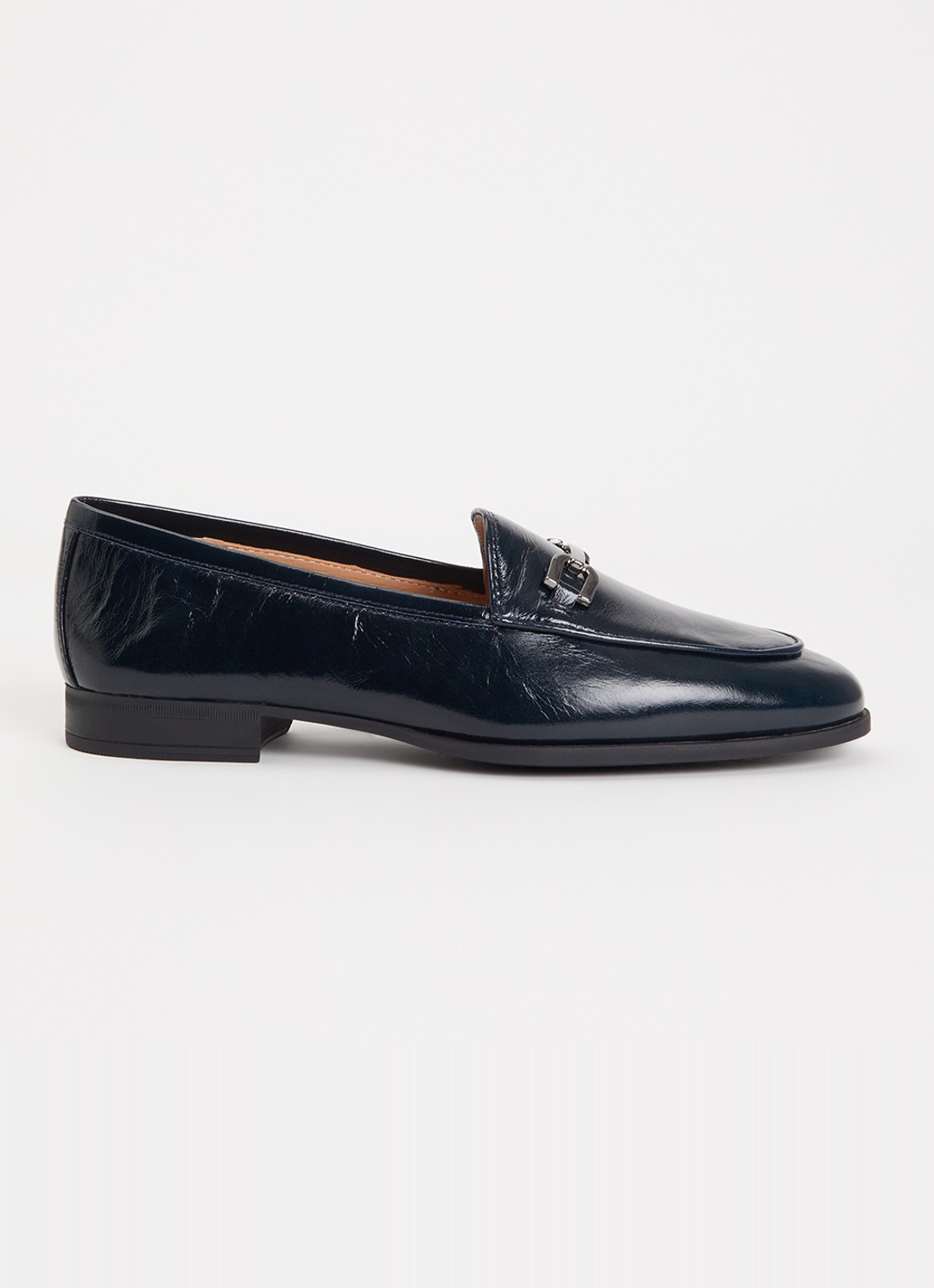 Unisa Dalcy loafer van leer met lakfinish en horsebit - voorkant 4 zwart