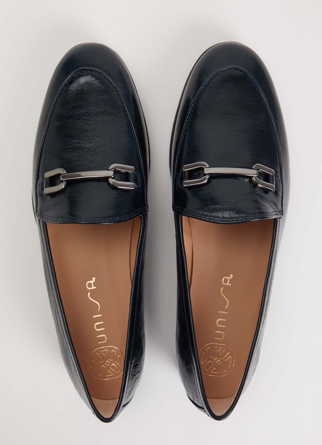 Unisa Dalcy loafer van leer met lakfinish - detail 4 zwart
