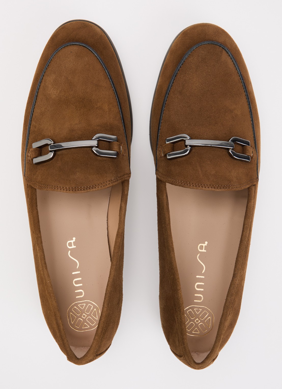 Unisa Dalcy loafer van suède - detail 2 bruin