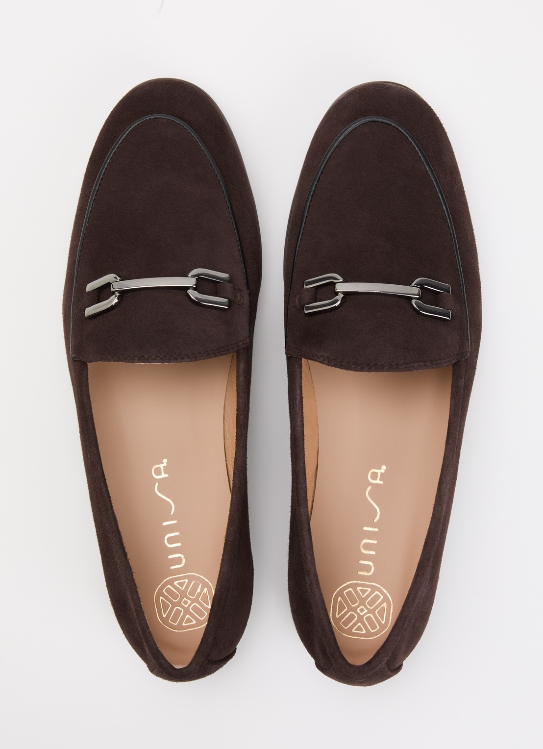 Unisa Dalcy loafer van suède - detail 3 donkerbruin