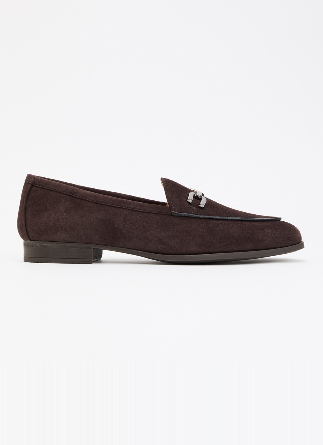 Unisa Dalcy loafer van suède - voorkant donkerbruin